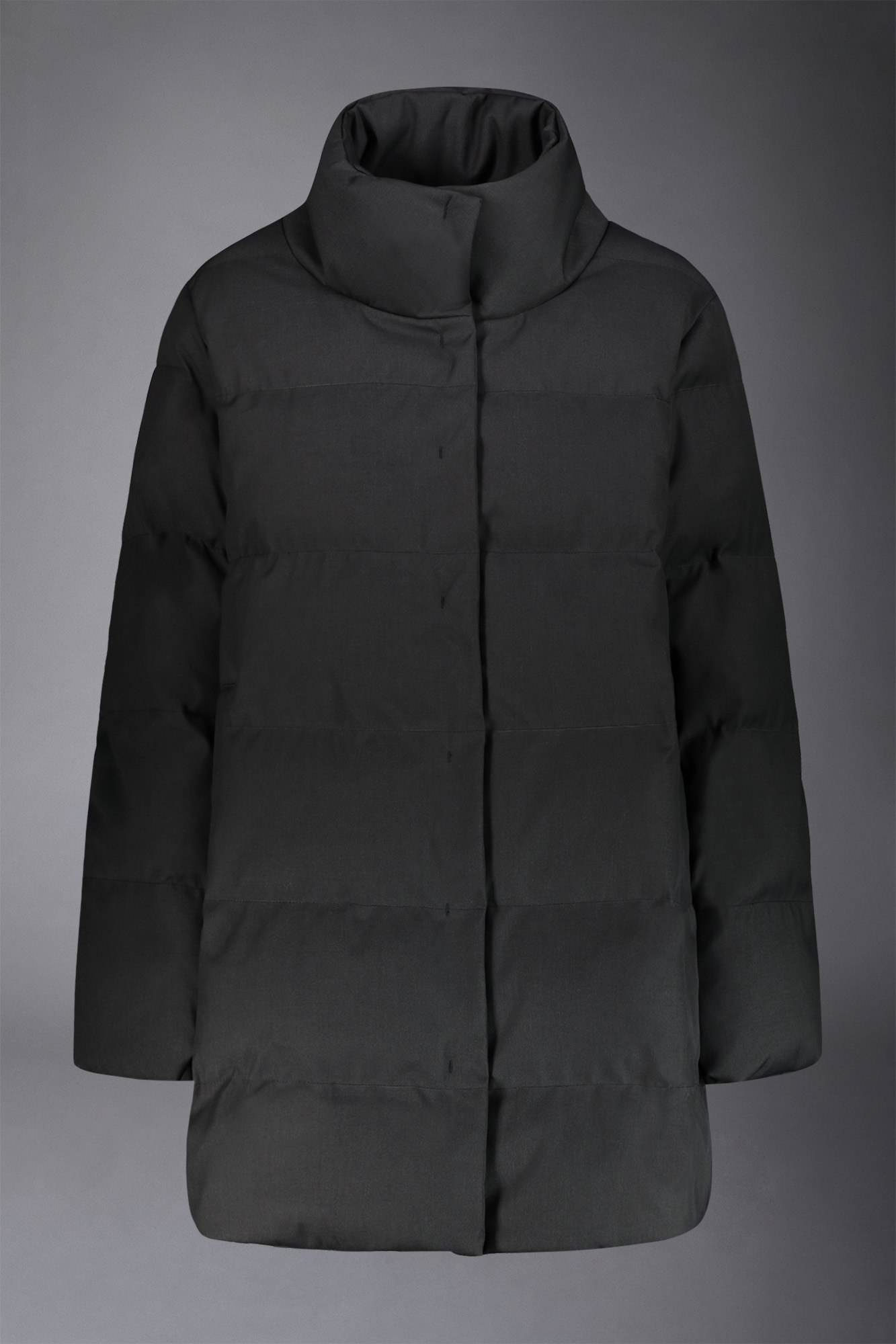 Women's single-breasted wool-blend padded down jacket image number null