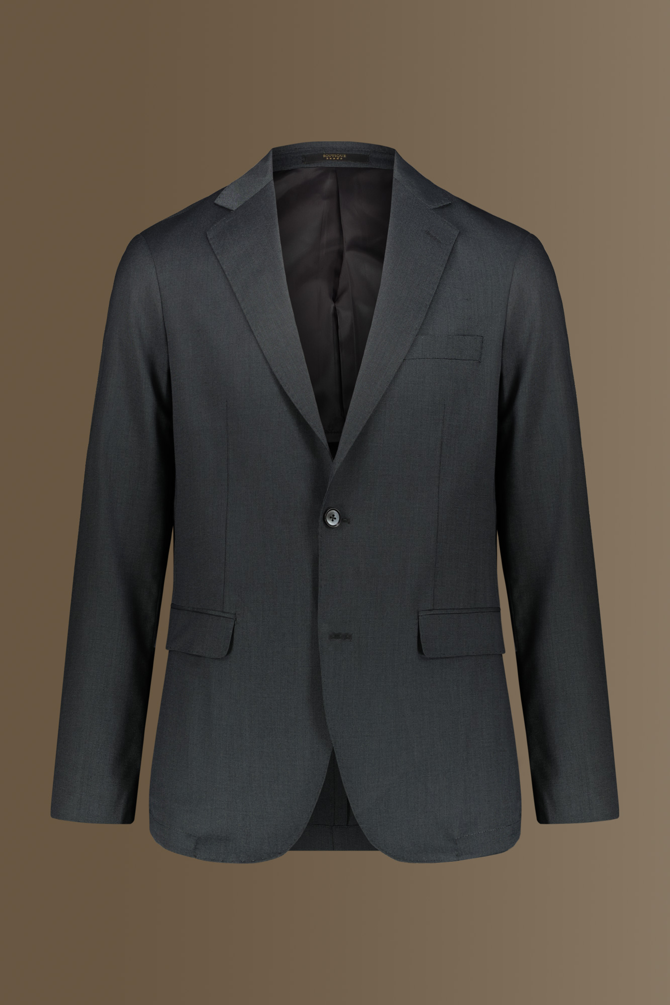 Abito monopetto con pantalone senza pinces tessuto microfantasia image number null