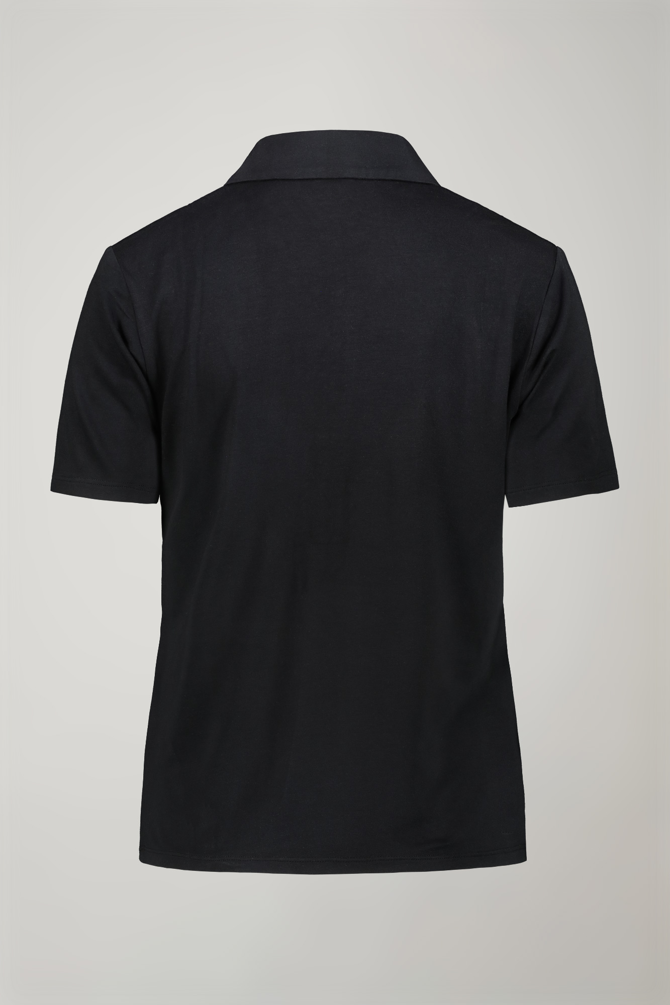 Kurzärmeliges Damen-Poloshirt aus einfarbigem Baumwolljersey image number null