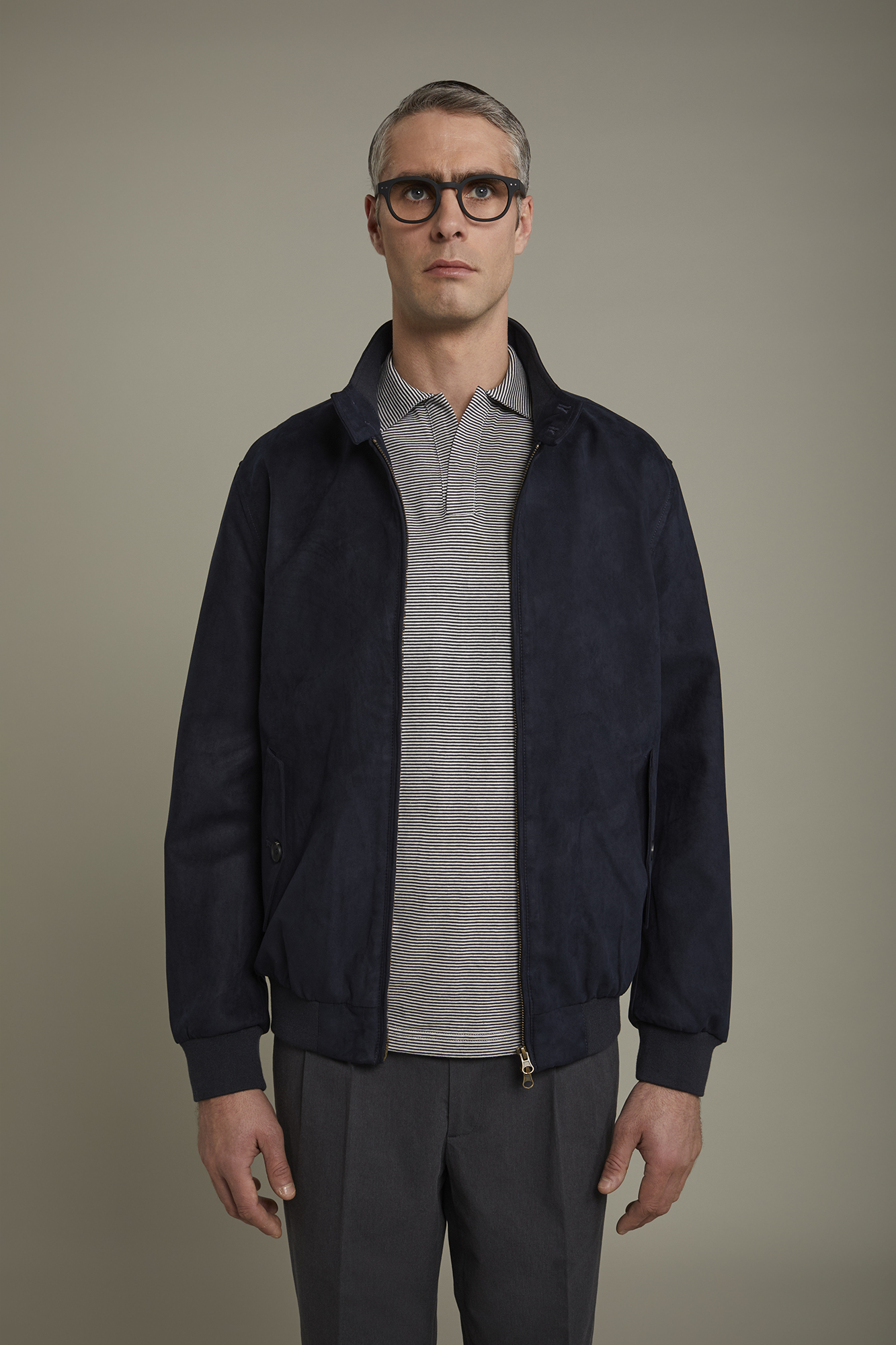 Men's unlined jacket with eco-suede fabric image number null