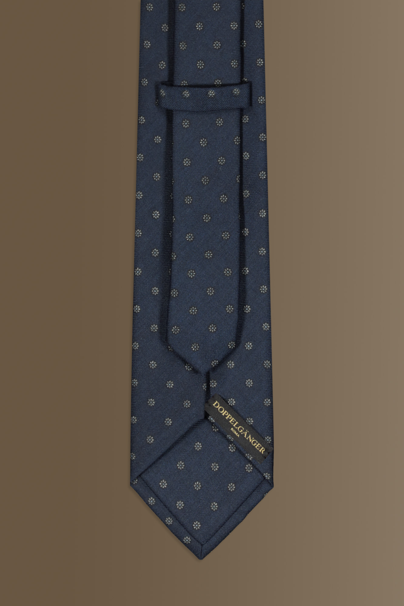 Cravatta uomo fantasia floreale con tessuto effetto lana image number null