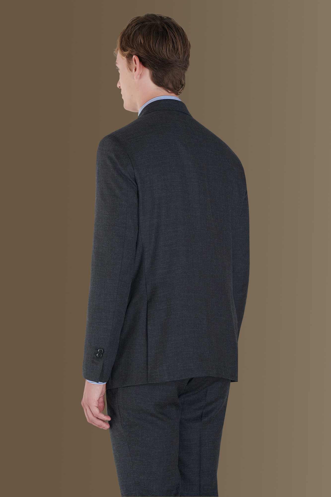 Abito monopetto tinta unita con pantalone con pinces image number null