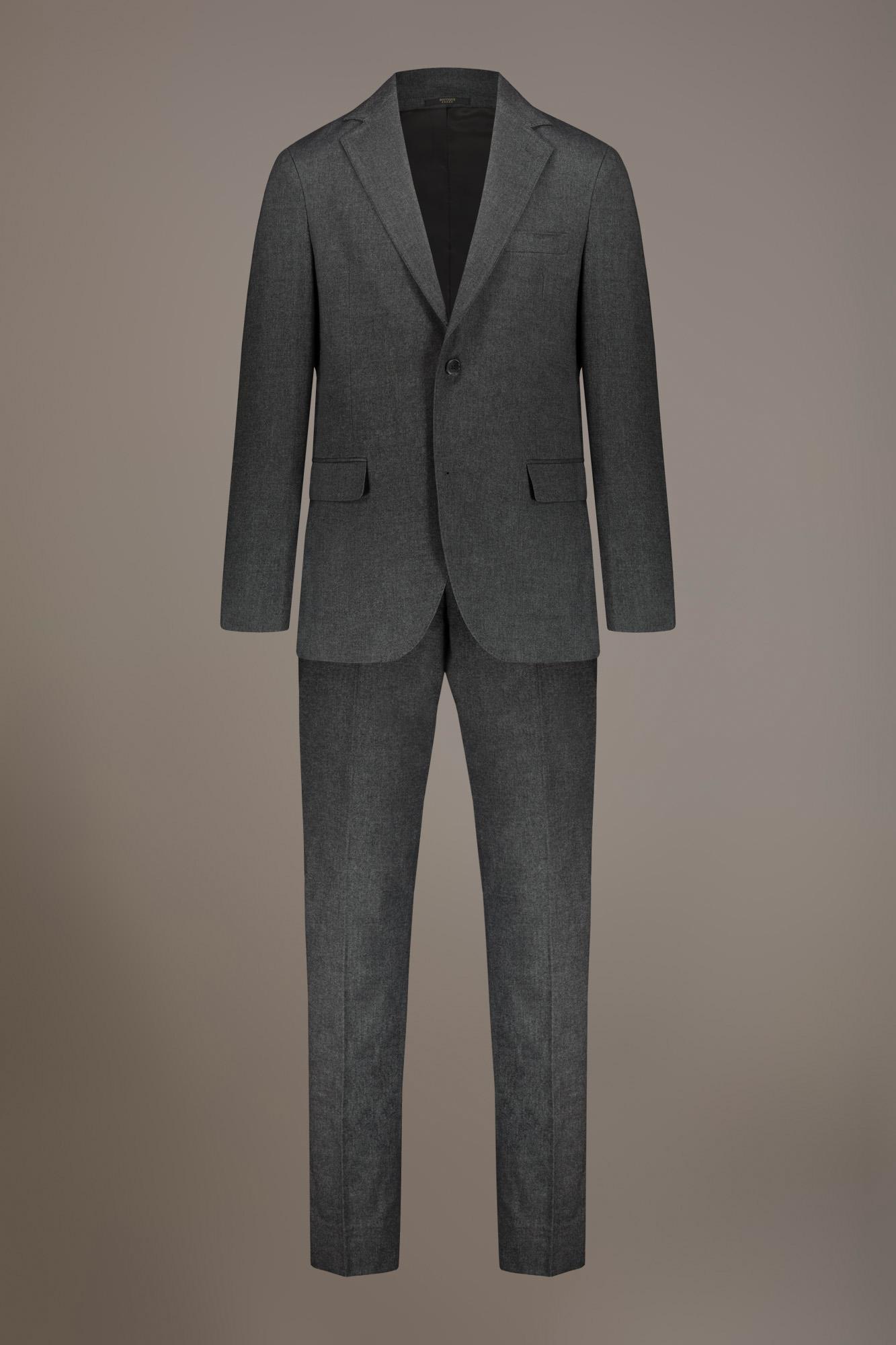 Regular fit single-breasted suit in stretch cotton blend fabric image number null