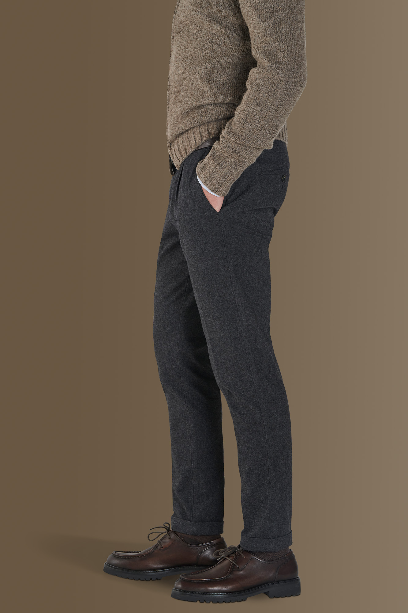 Pantalone chino twill melange image number null