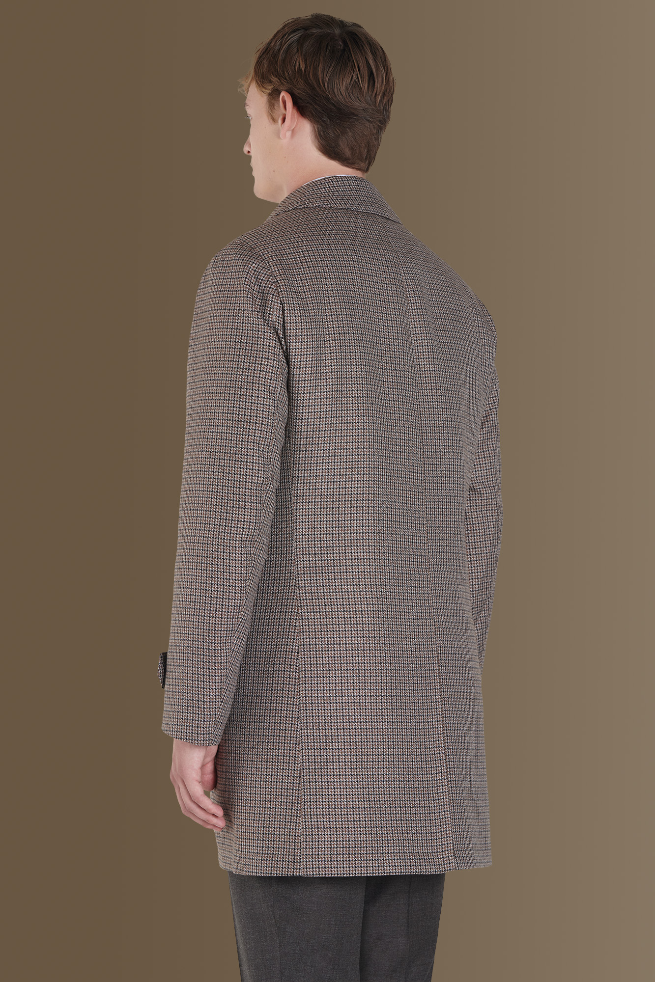 Cappotto imbottito tessuto micro fantasia a quadri image number null
