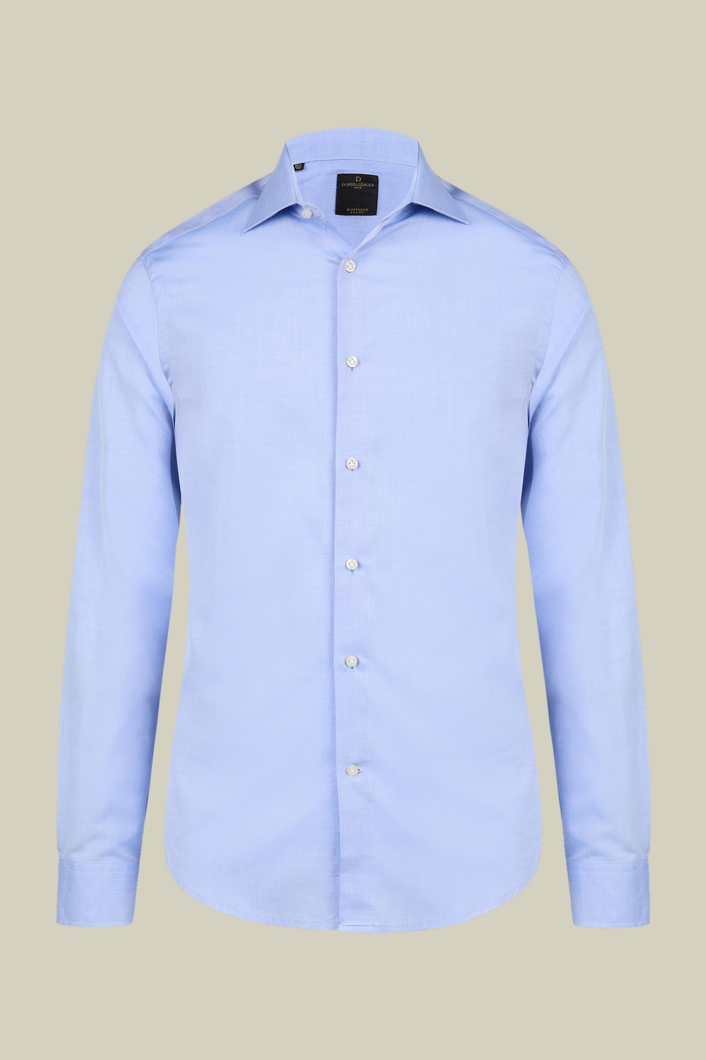 Camicia classica collo francese tinta unita twill image number null