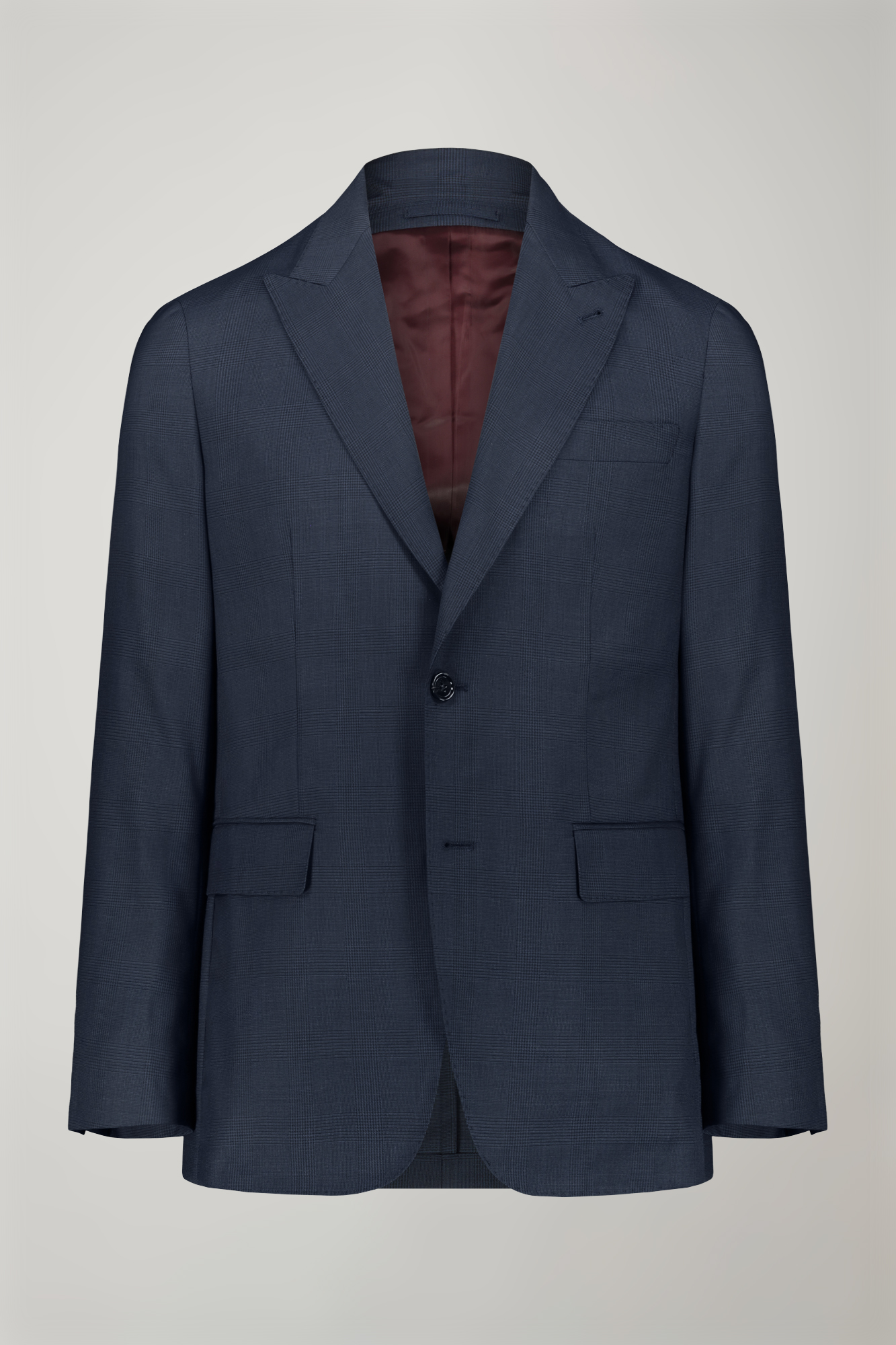 Men's single-breasted Wool Blend suit glen plaid  pattern regular fit image number null