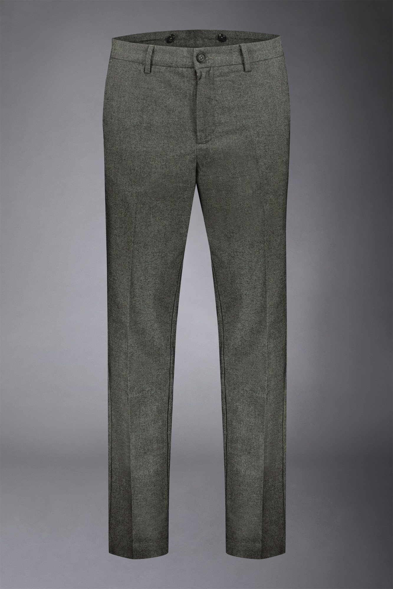 Men's chino pants woven cotton hand wool tweed regular fit image number null