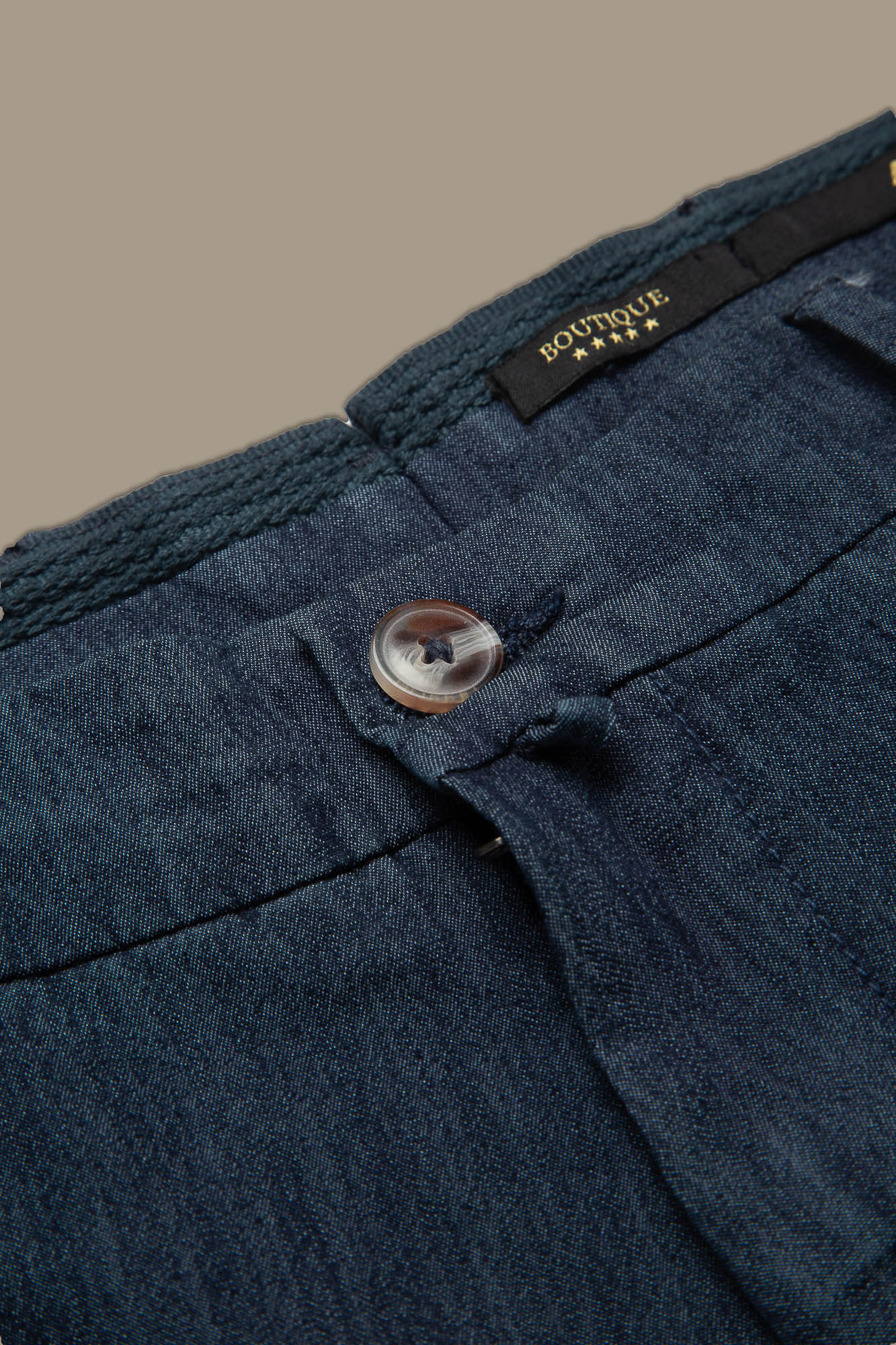 Classic chino trousers chambray fabric image number null