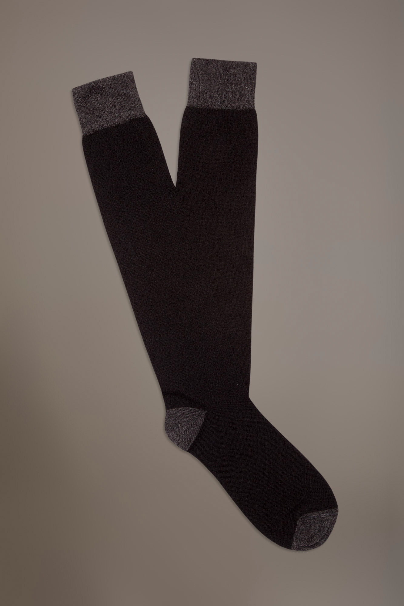 Calze lunghe tinta unita in maglia rasata made in Italy image number null