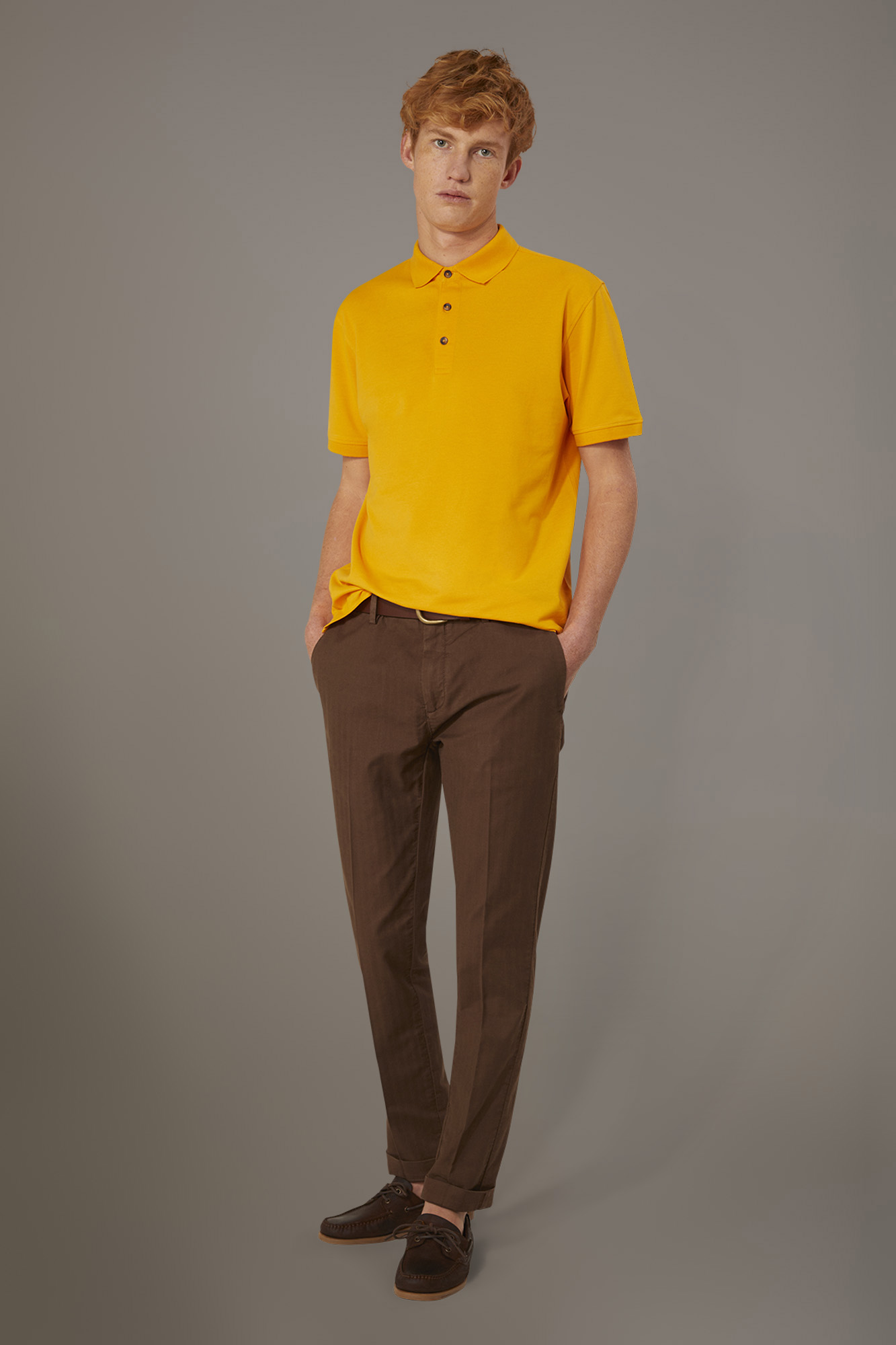 Regular fit chino trousers herringbone construction image number null