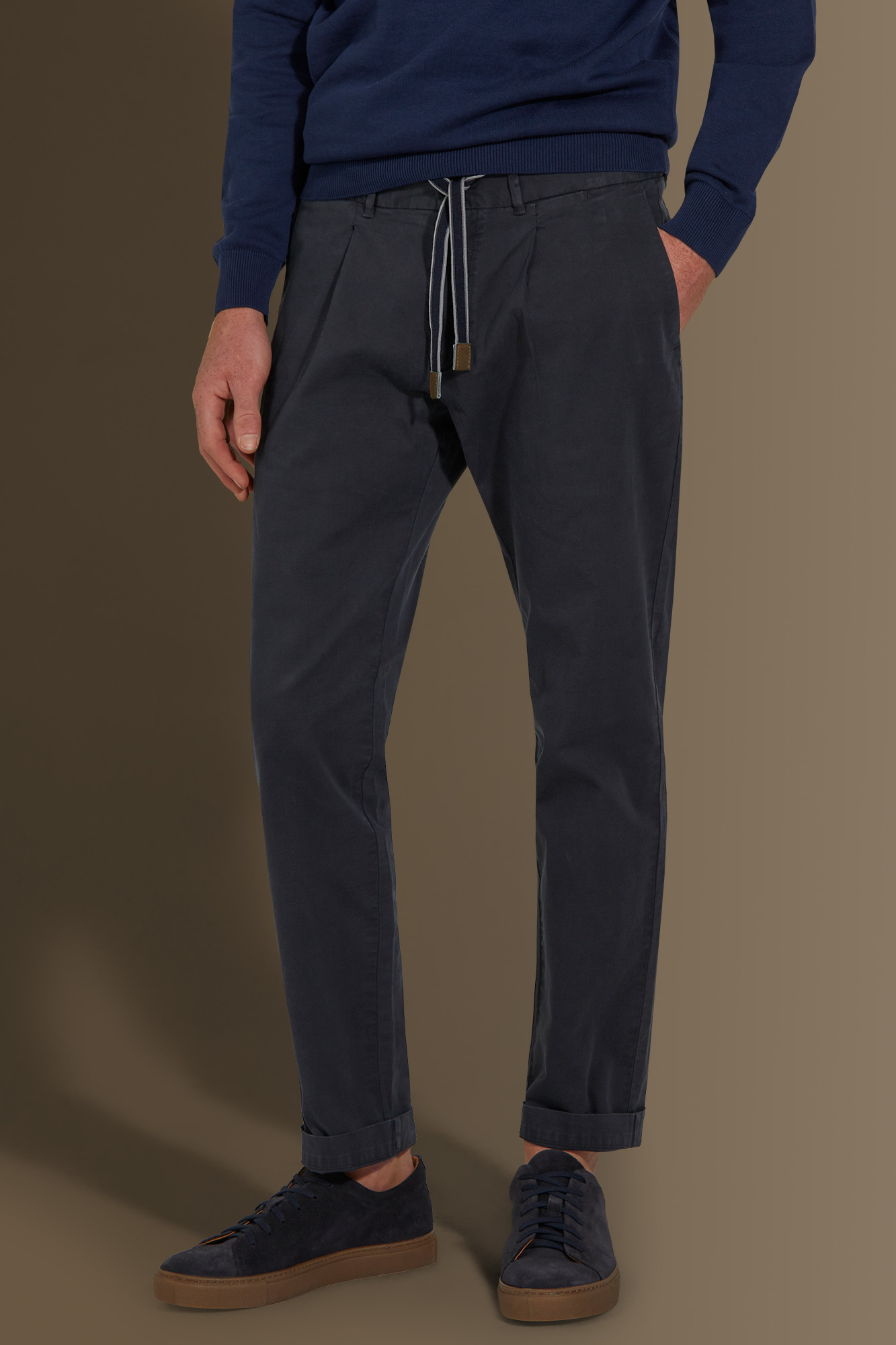 Trousers with elastic on waist and laces image number null