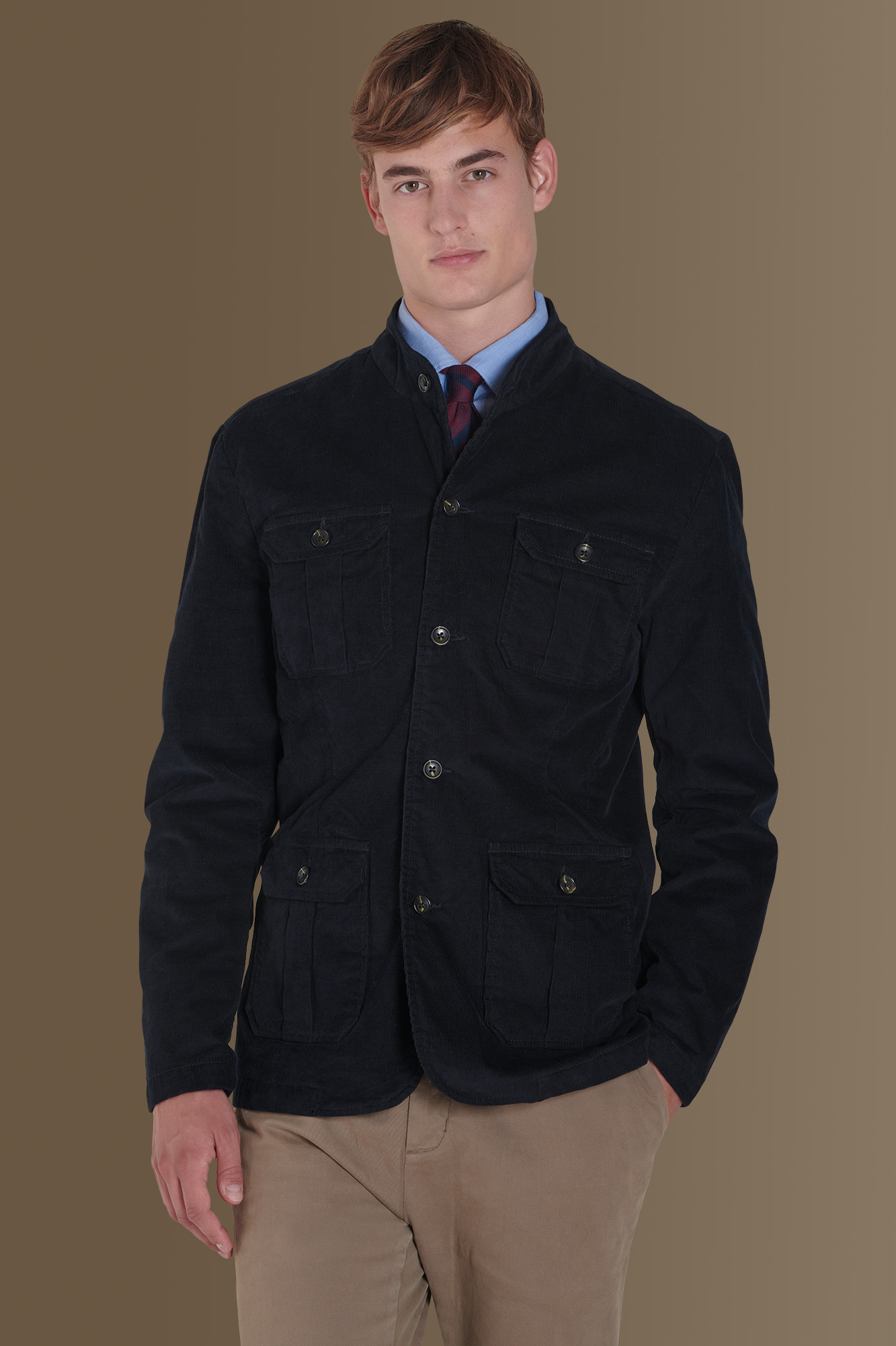 Corduroy field jacket cotton blend image number null