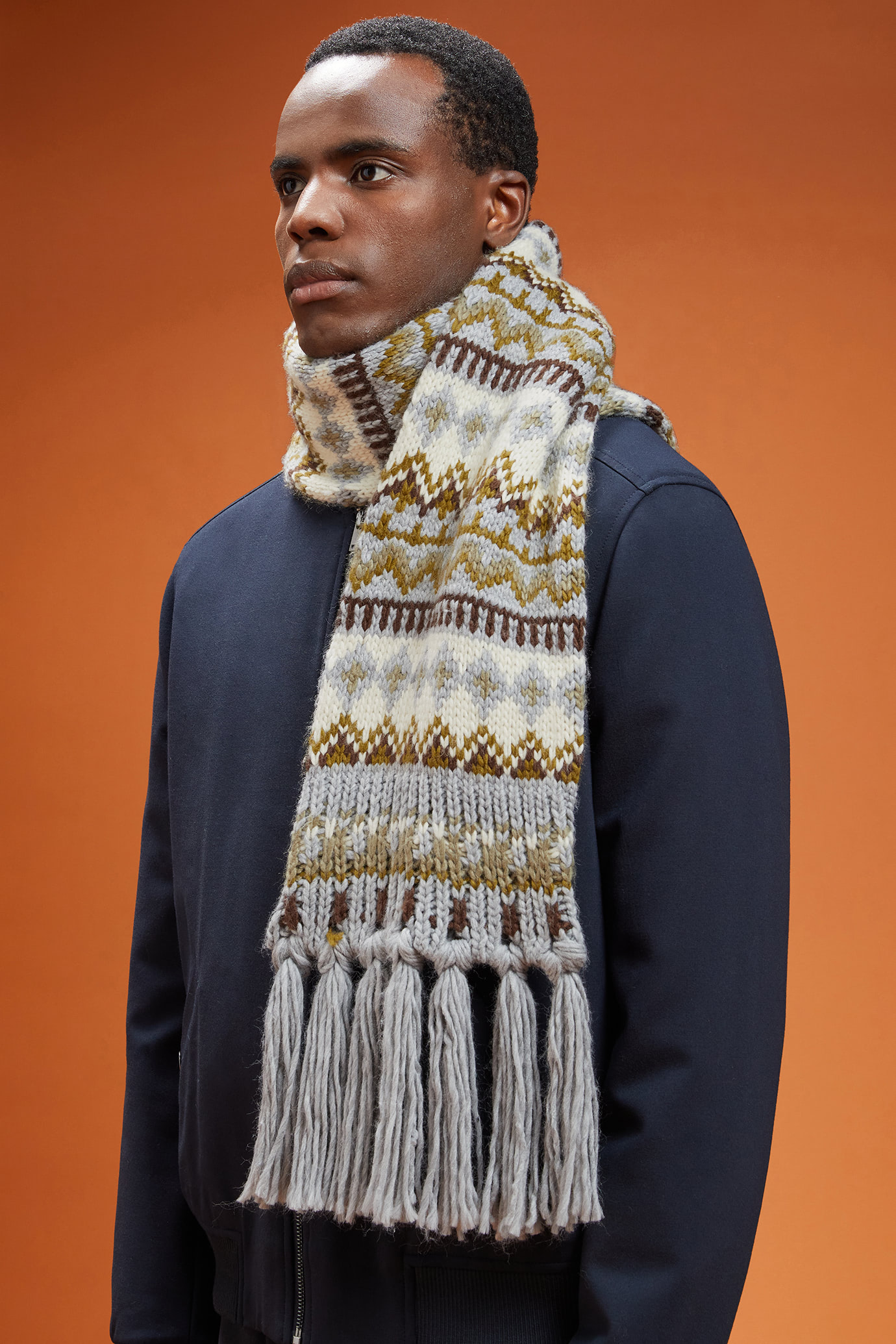 Sciarpa Cappello Ai Ferri Per Uomo Cappello Uomo MOD 24 Merino