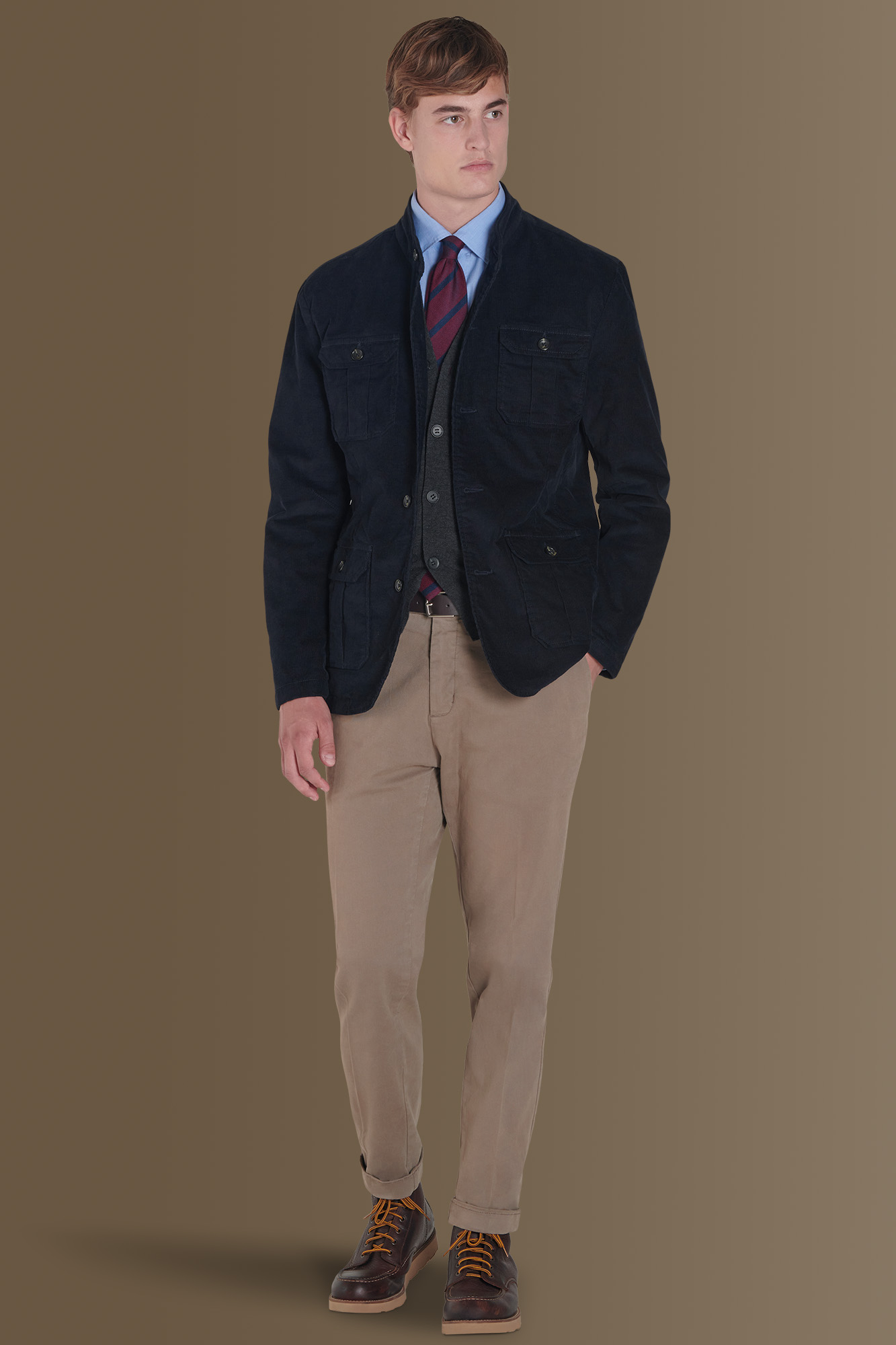 Field jacket velluto a coste misto cotone image number 0