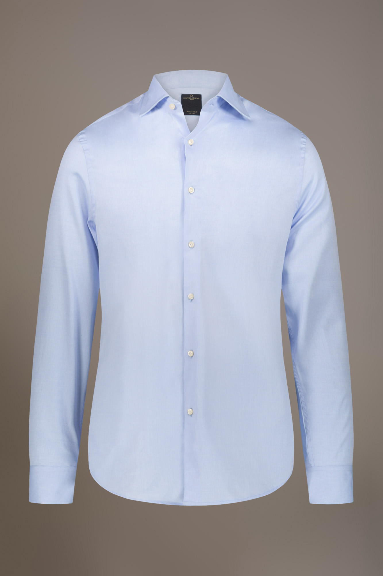 Camicia classica collo francese classic fit tessuto spigato image number null