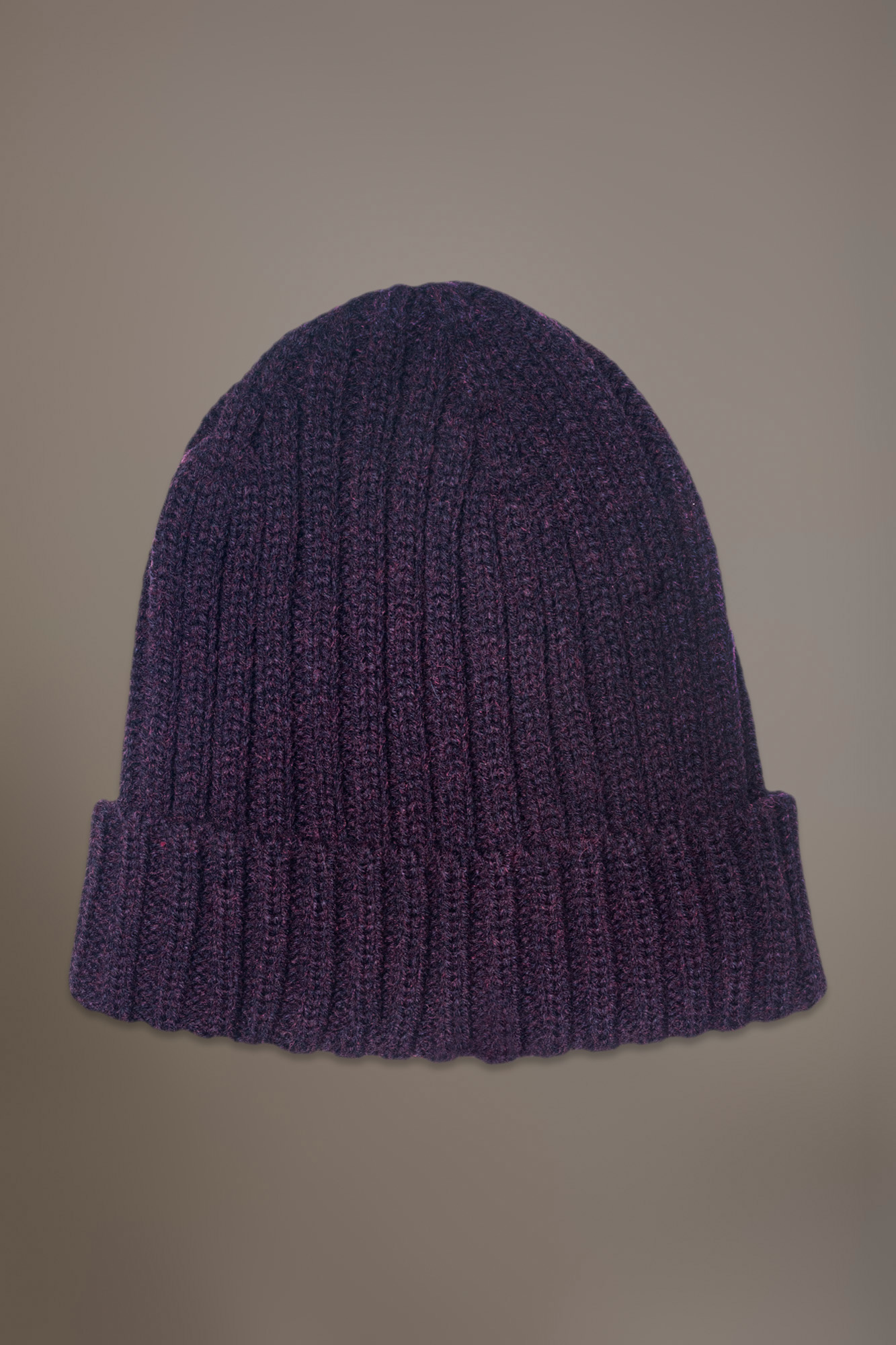Ribbed knit wool blend beanie hat image number null