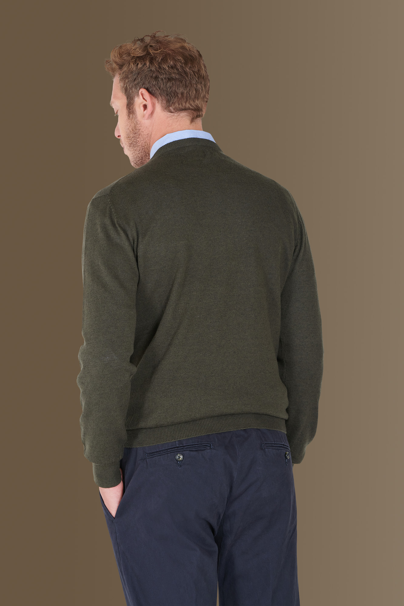 Maglia giro collo misto lana e cotone image number null