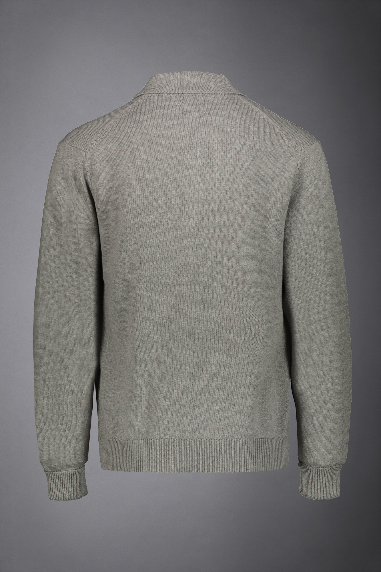 Langärmeliges Poloshirt in normaler Passform aus Wolle und Baumwolle image number null