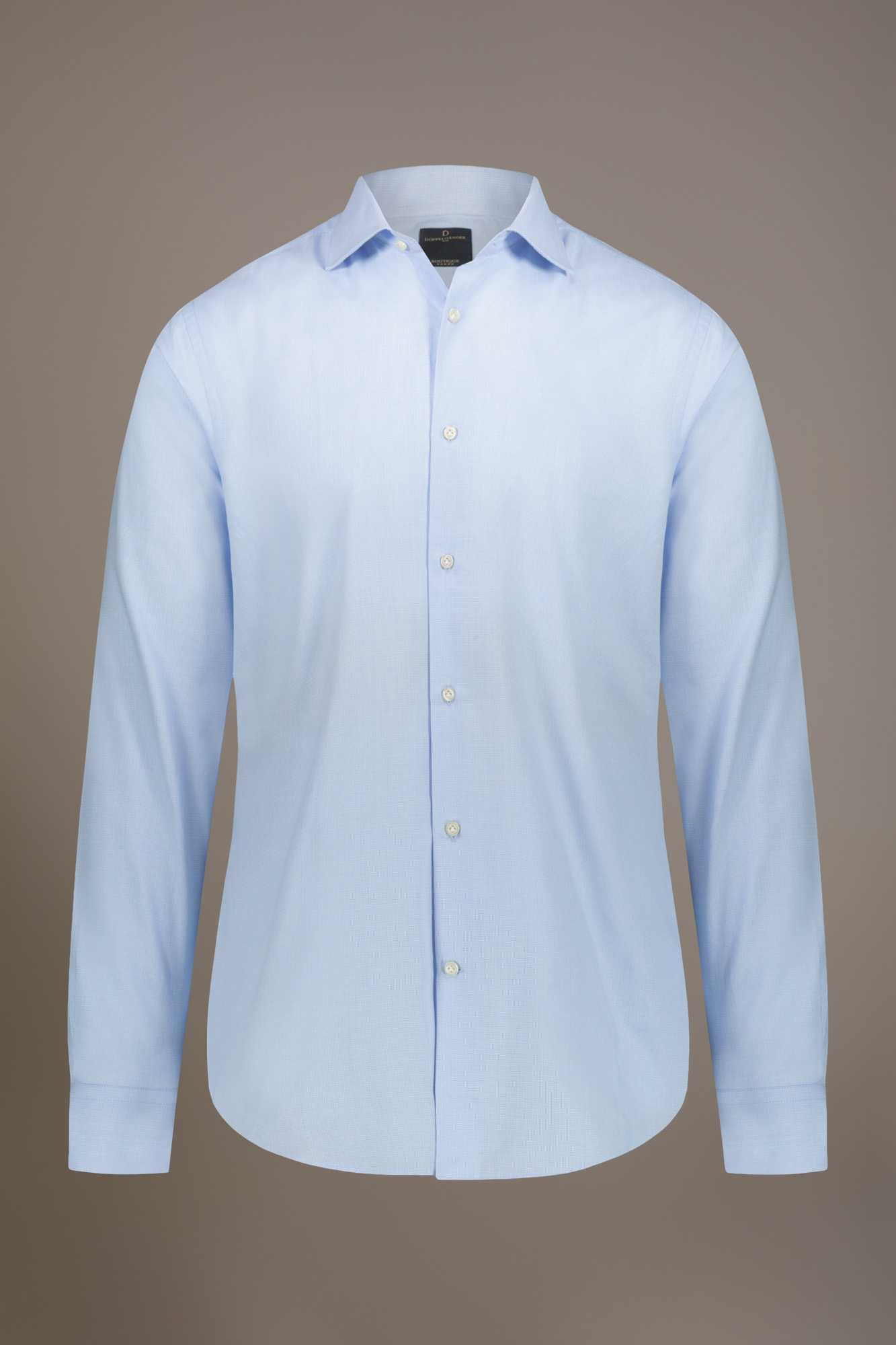 Classic shirt with french collar slim fit  dobby fabric image number null
