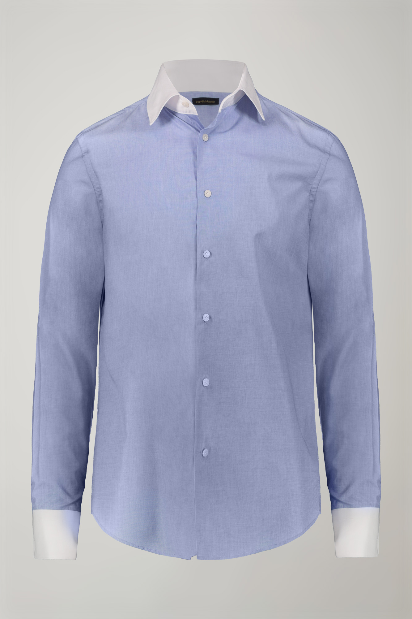 Chemise homme à col classique en tissu fil à fil 100 % coton coupe régulière image number null