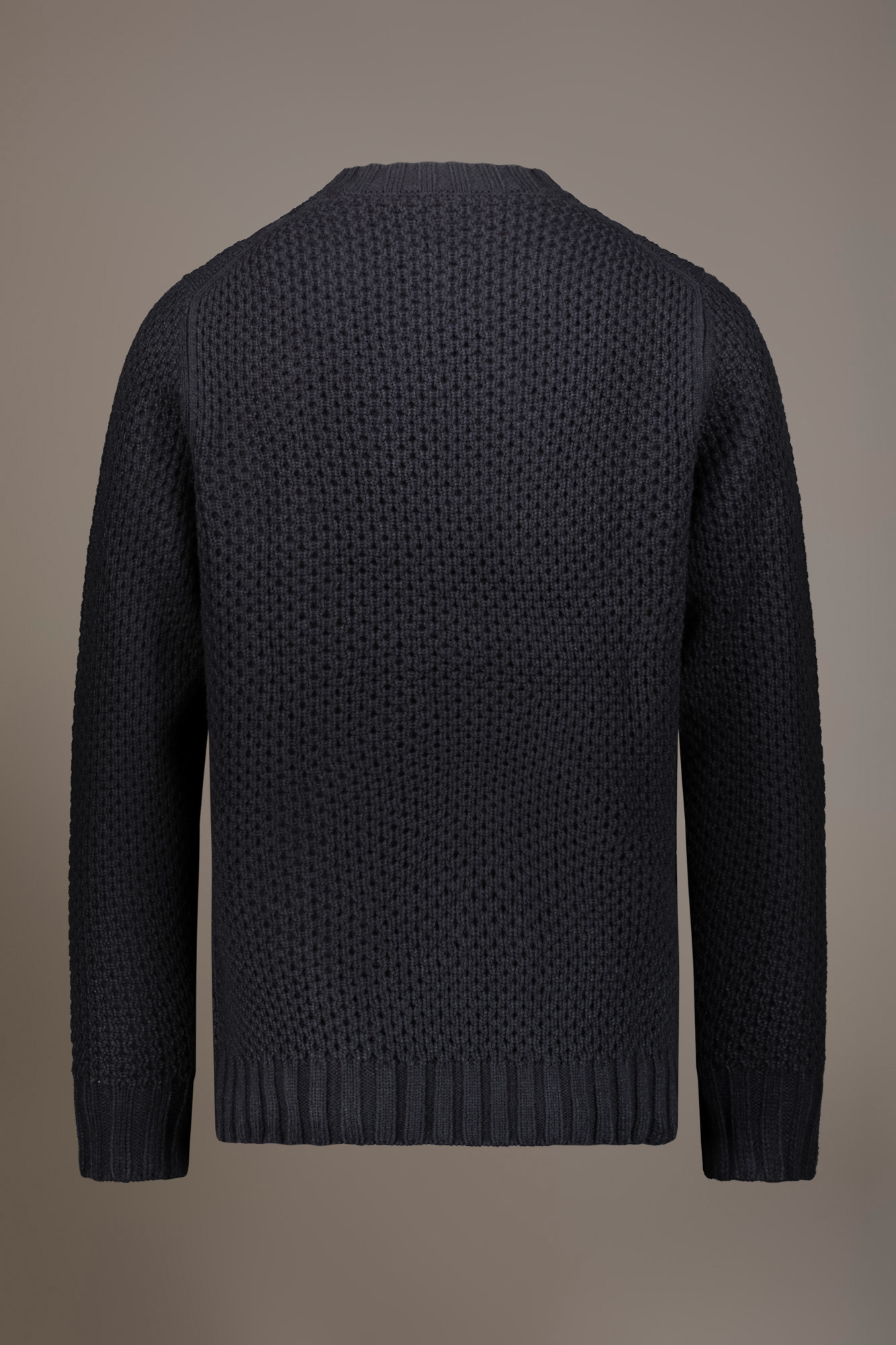 Maglia girocollo misto lana lavorazione a maglia pesante nido d'ape image number null