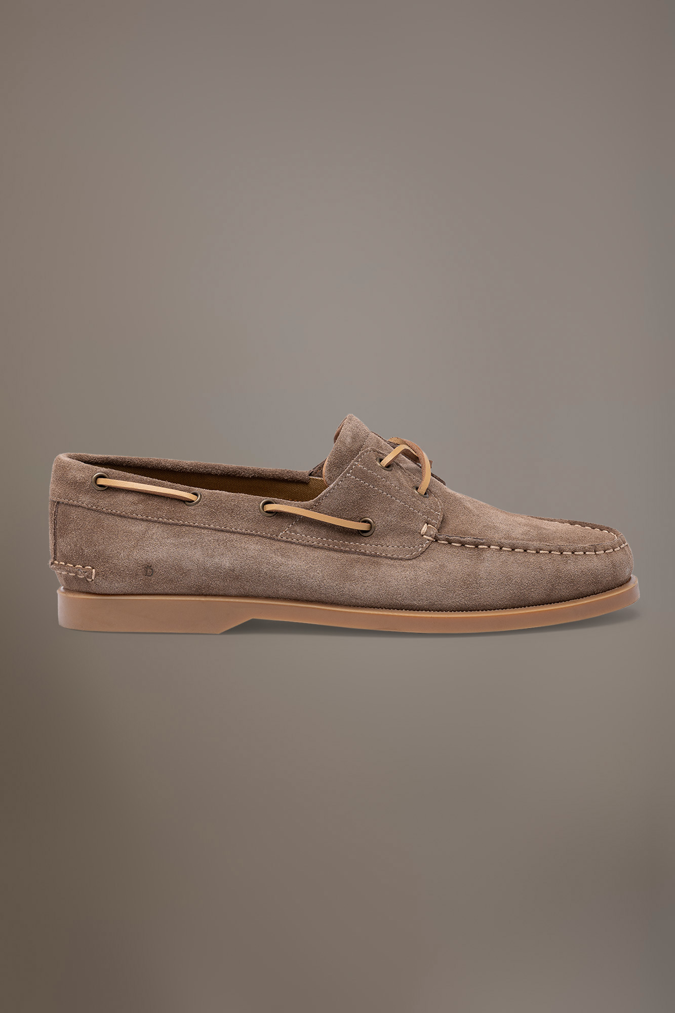 Suede boat shoes 100% leather with rubber sole image number null