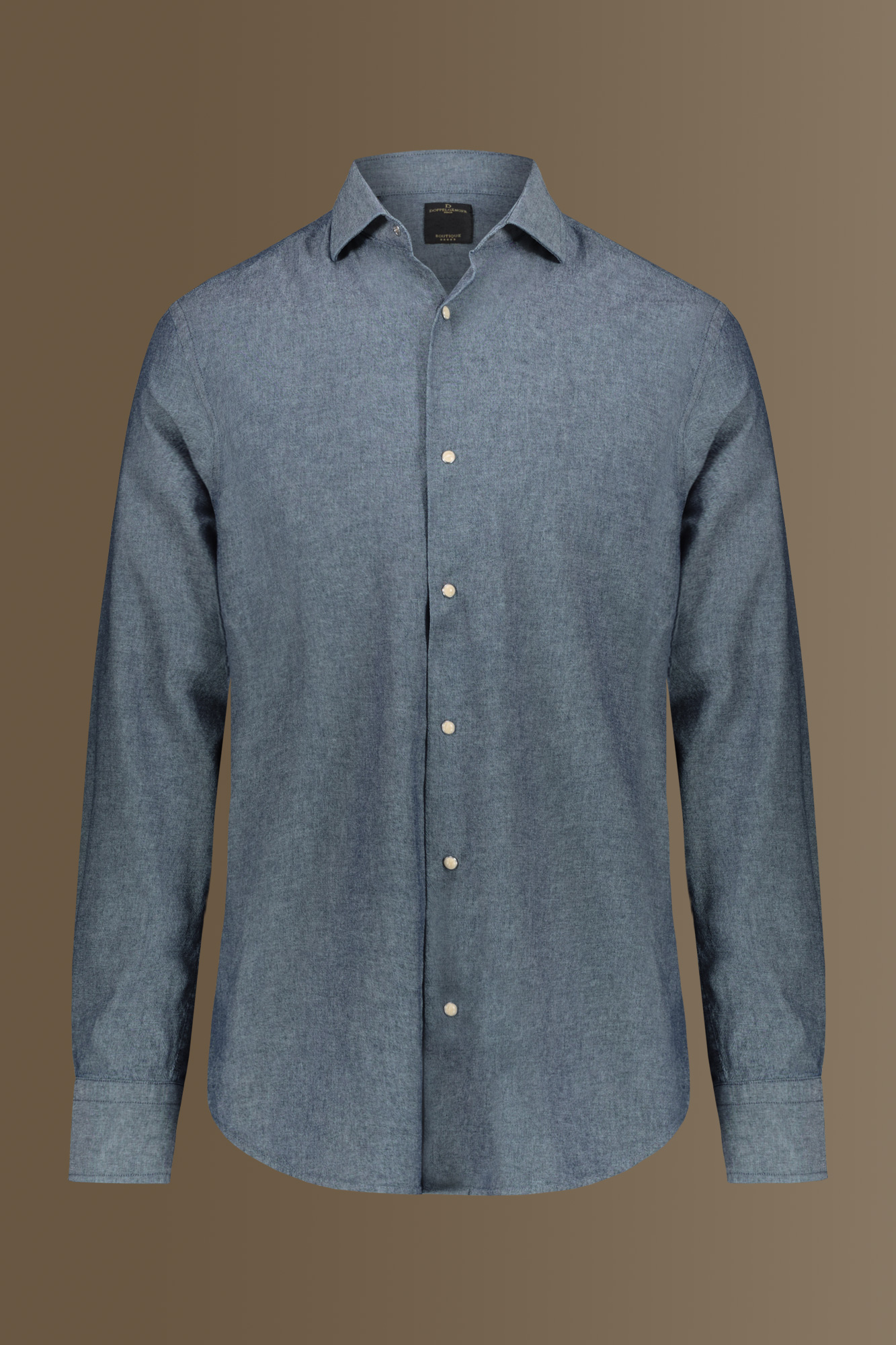 Casual shirt french collar chambray fabric image number null