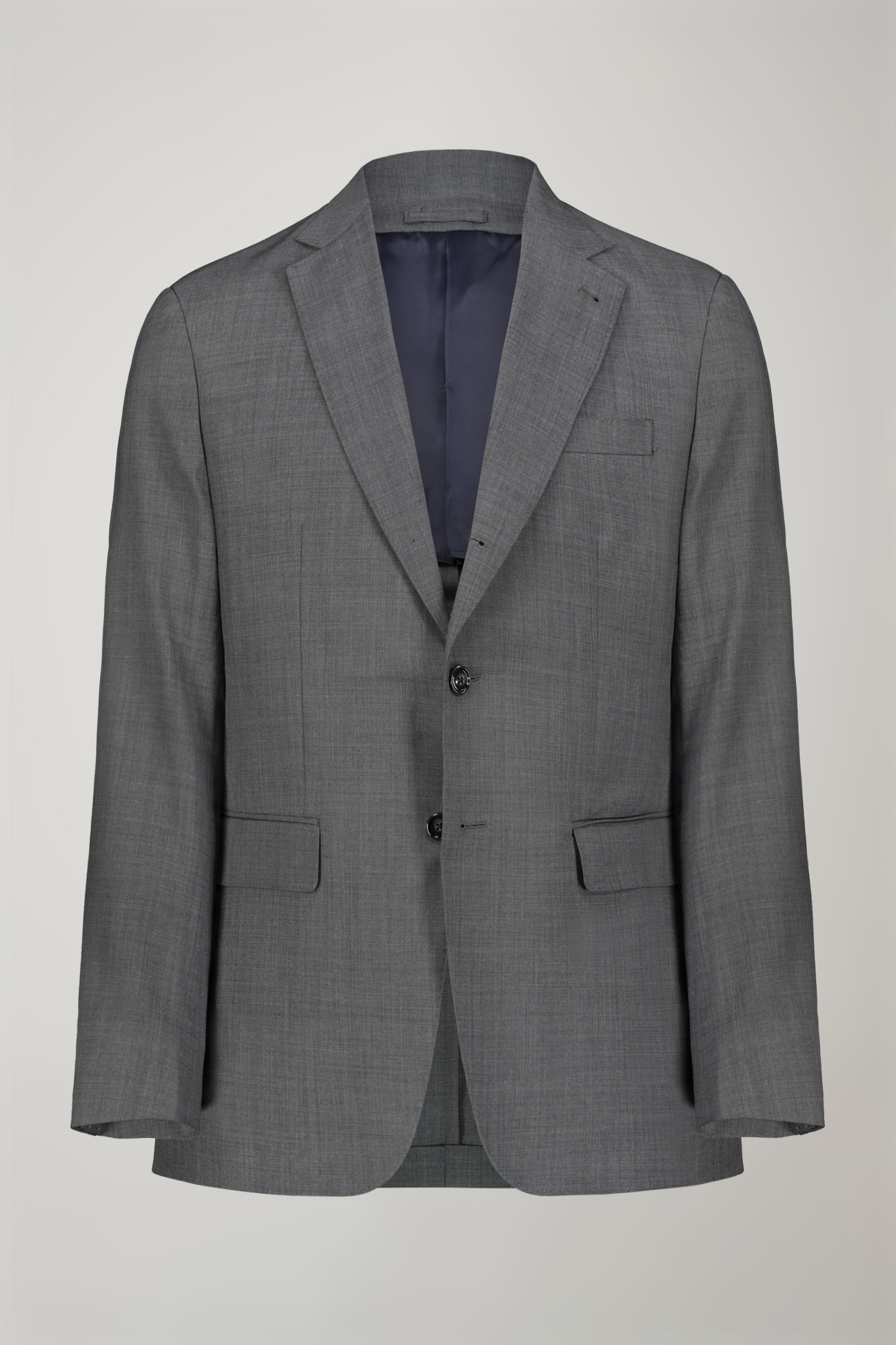 Men's single-breasted Wool Blend suit with regular fit grisaille design image number null