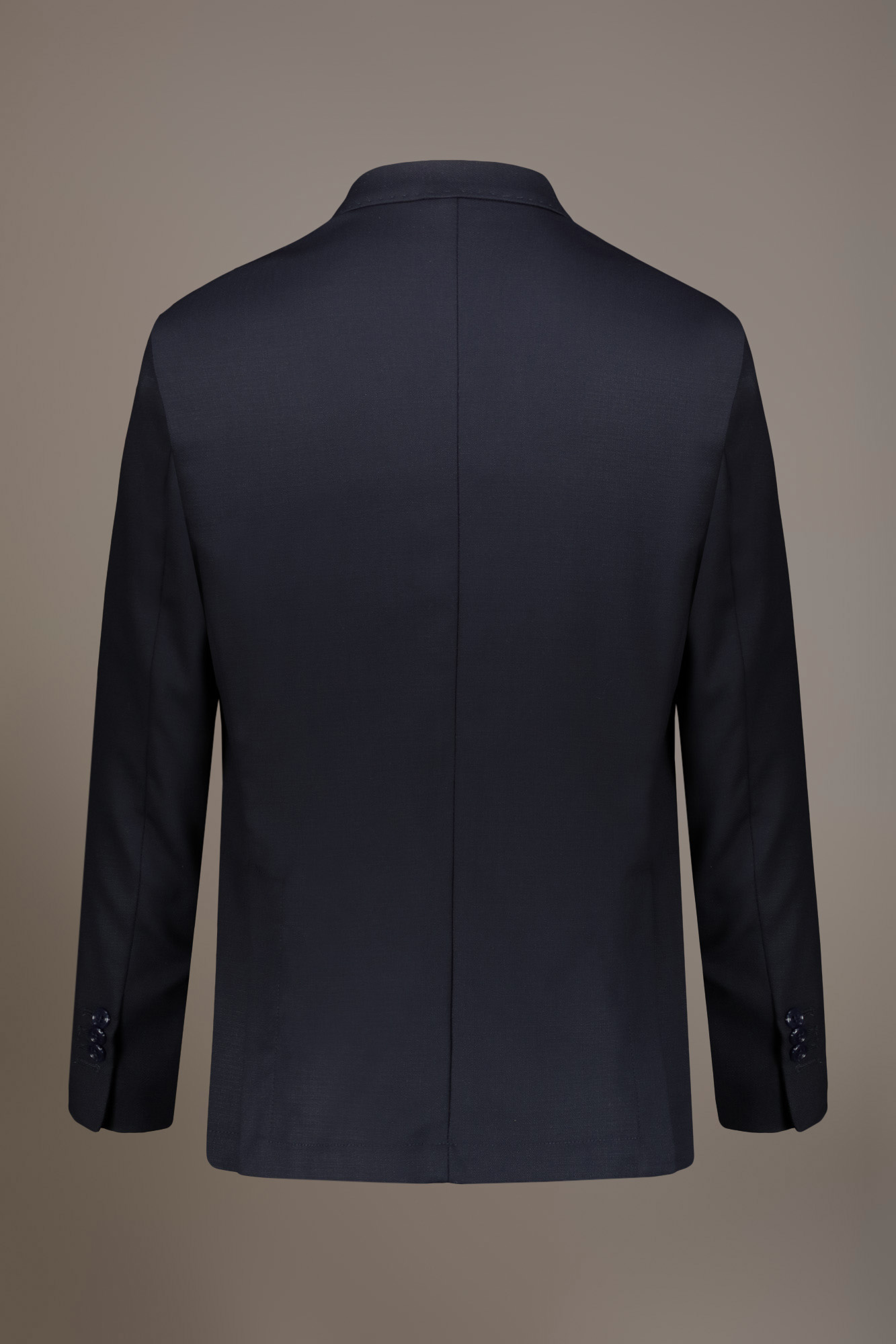 Single-breasted jacket with flap pockets in solid color dobby fabric image number null