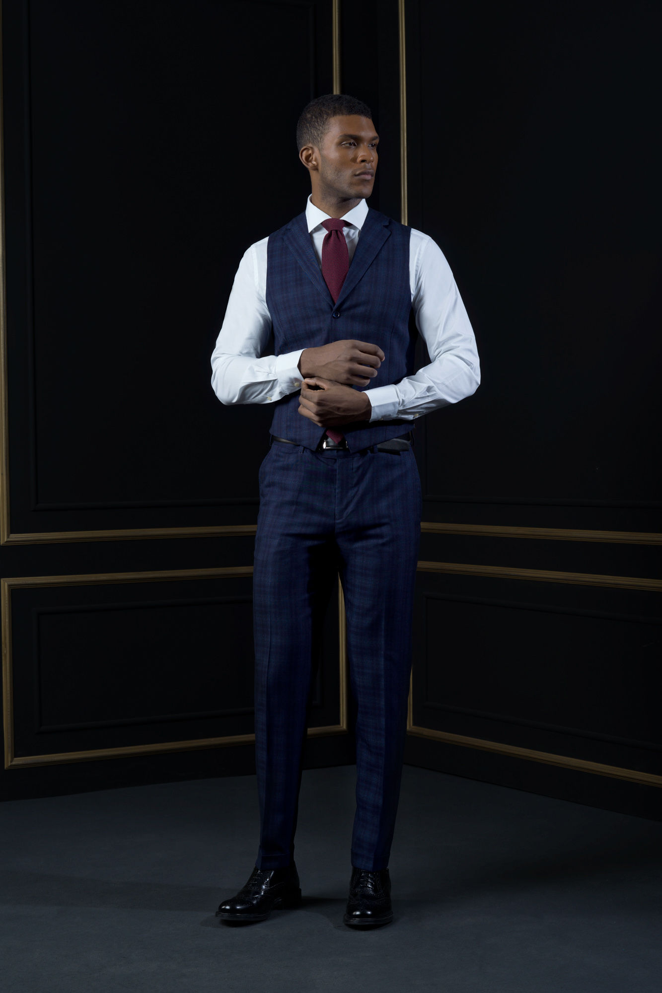 Single breasted waistcoat with lapel collar image number null
