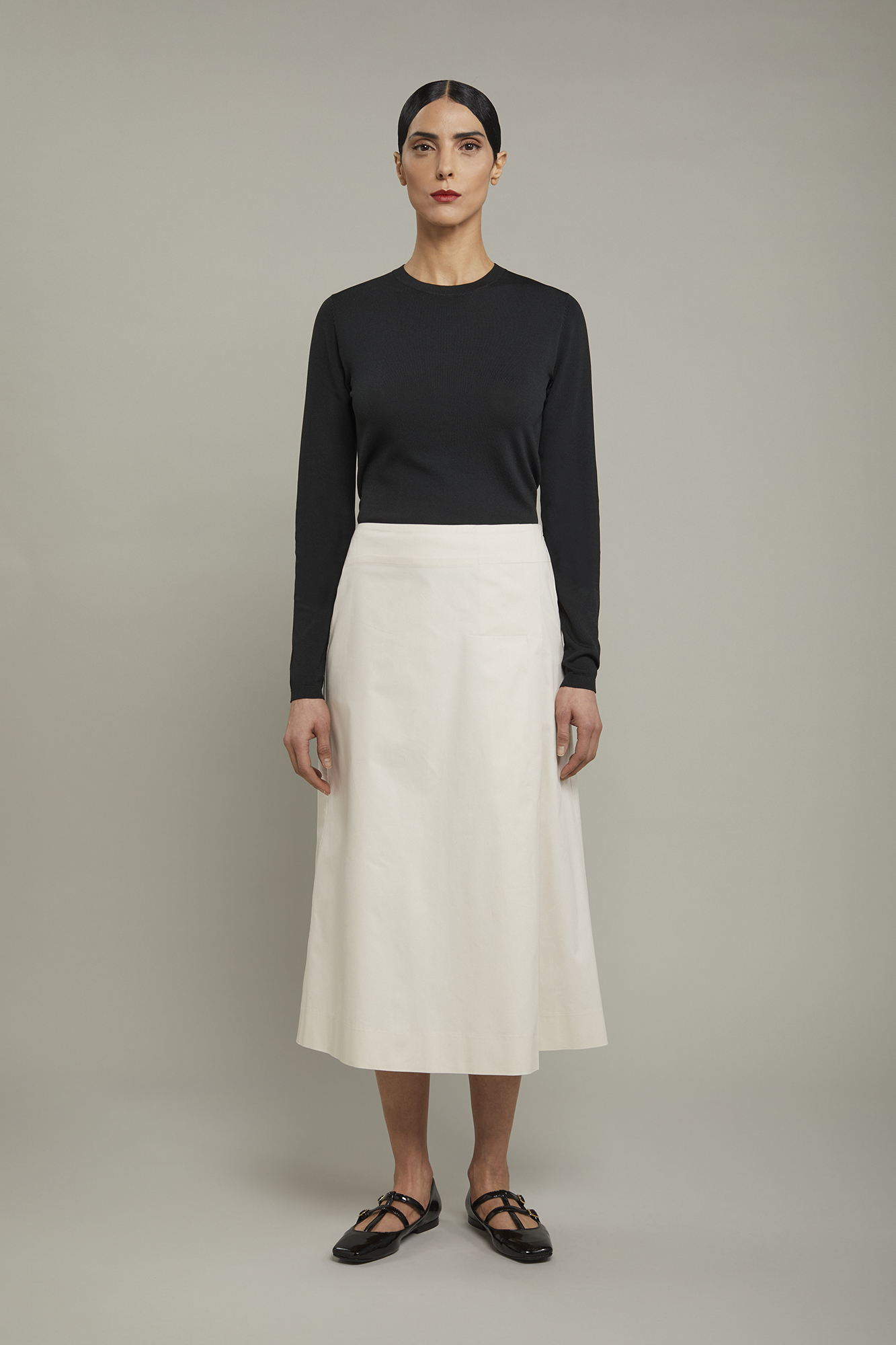 Women’s midi skirt 100% cotton regular fit image number null