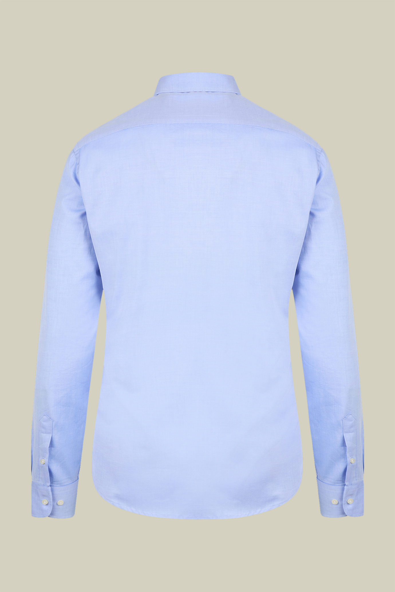 Camicia classica collo francese tinta unita twill image number null