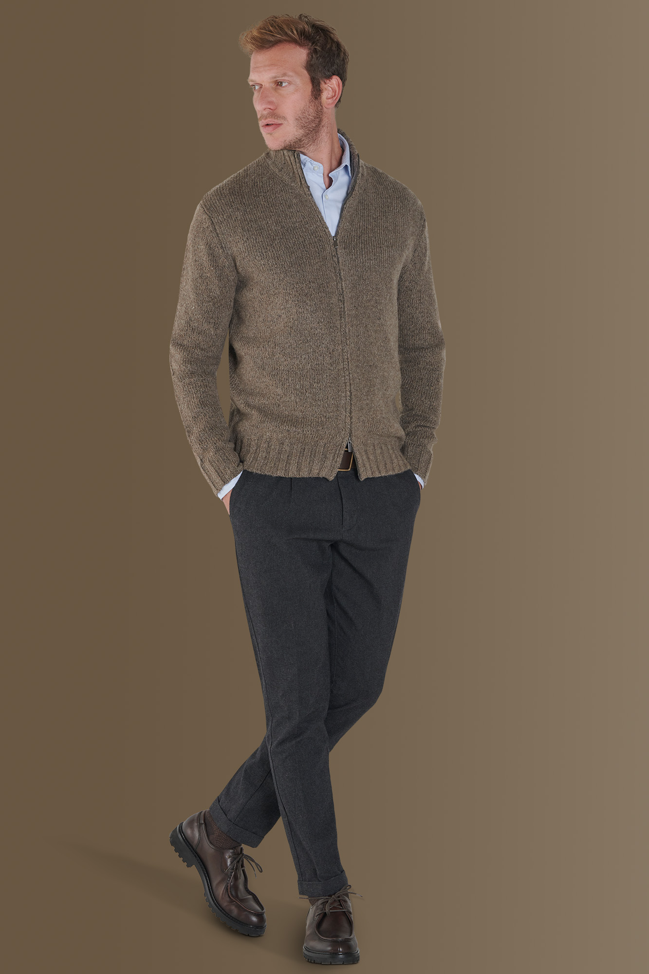Pantalone chino twill melange image number null