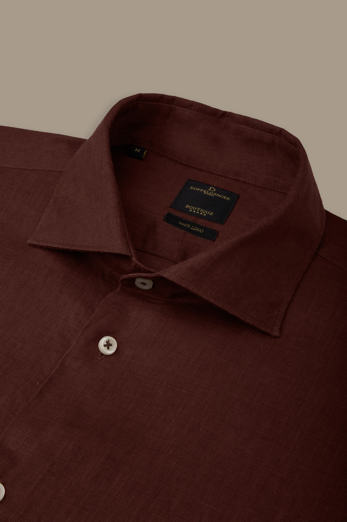 Camicia casual uomo collo francese tinta unita 100% lino image number null