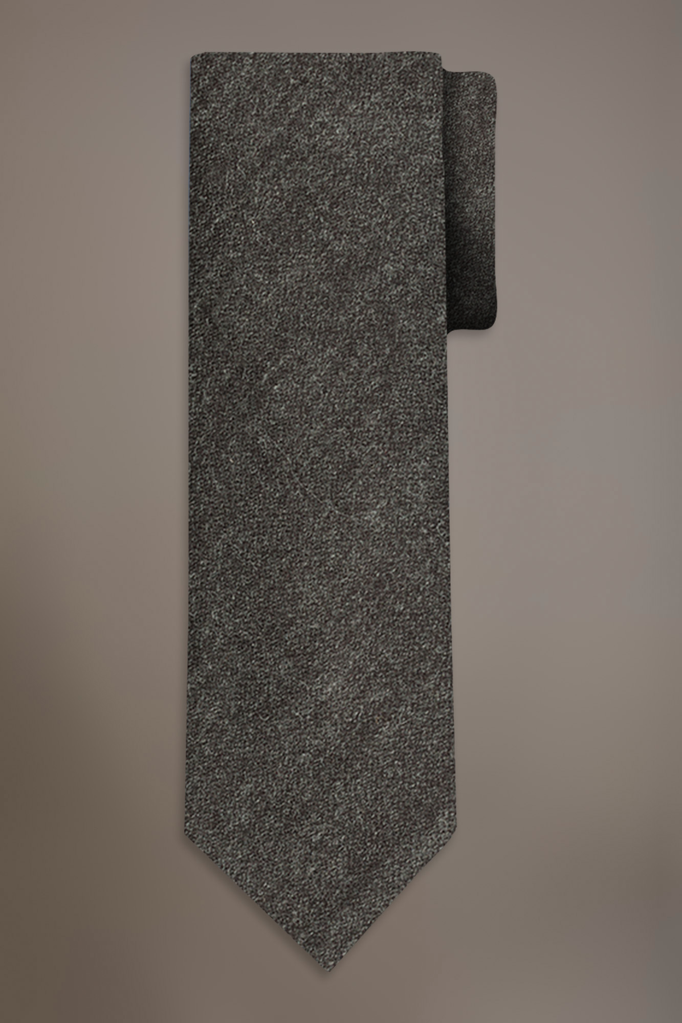 Wool blend tie with brushed effect