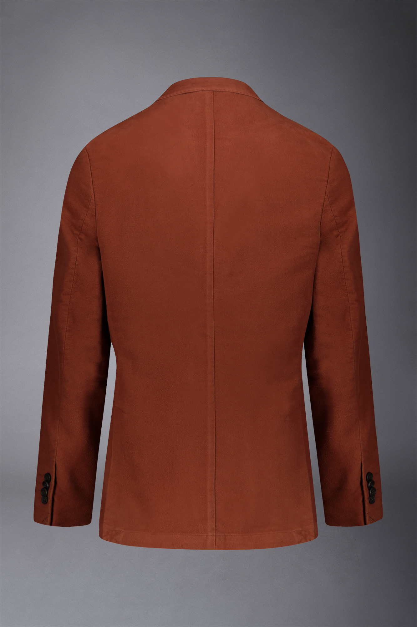 Men's single-breasted jacket in plain moleskin fabric regular fit image number null