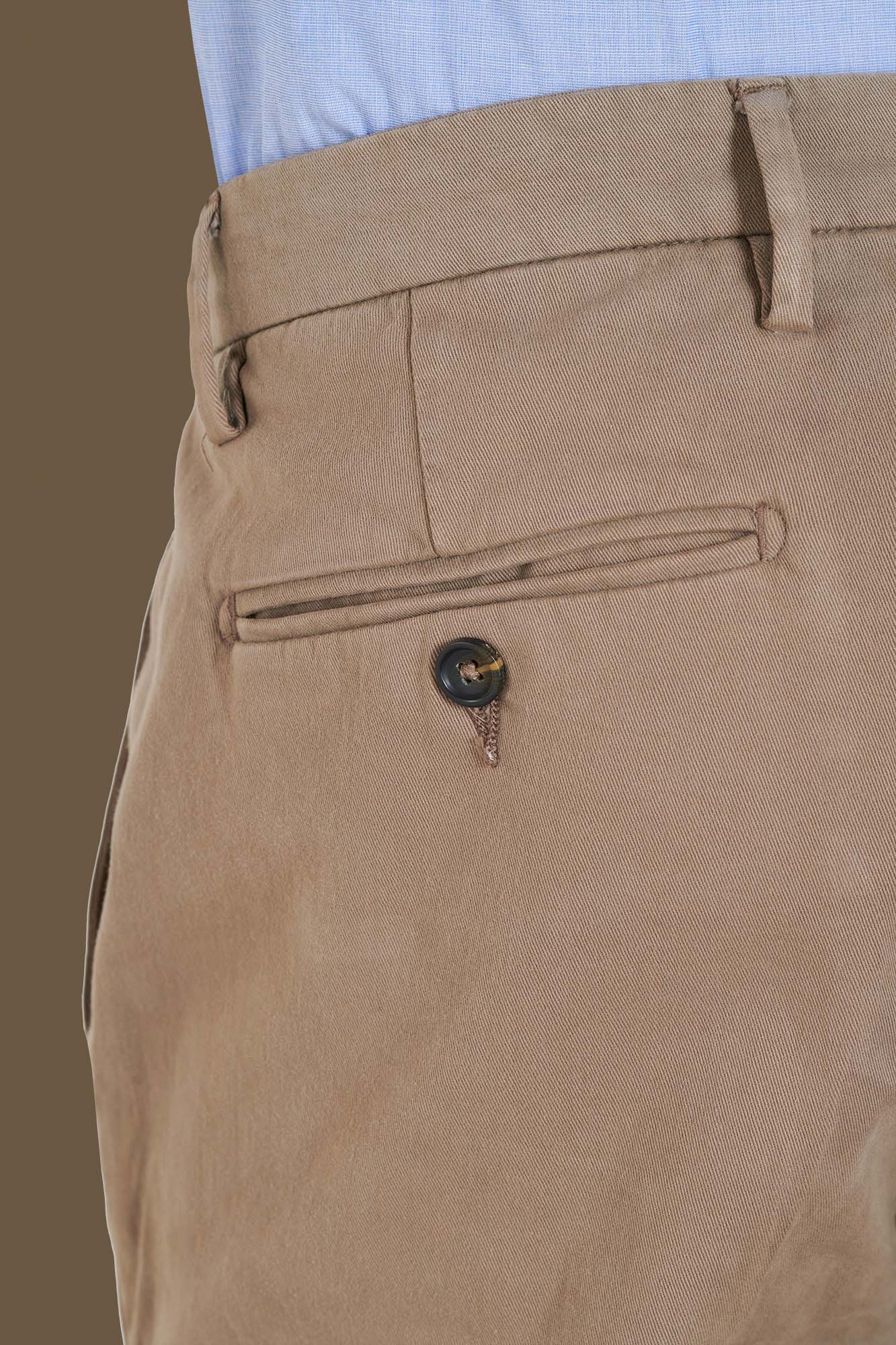 Pantalone classico chino twill elasticizzato image number null