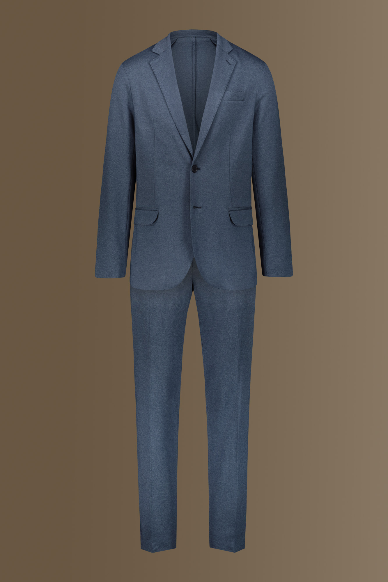 Single breasted suit flat trousers jersey fabric image number null
