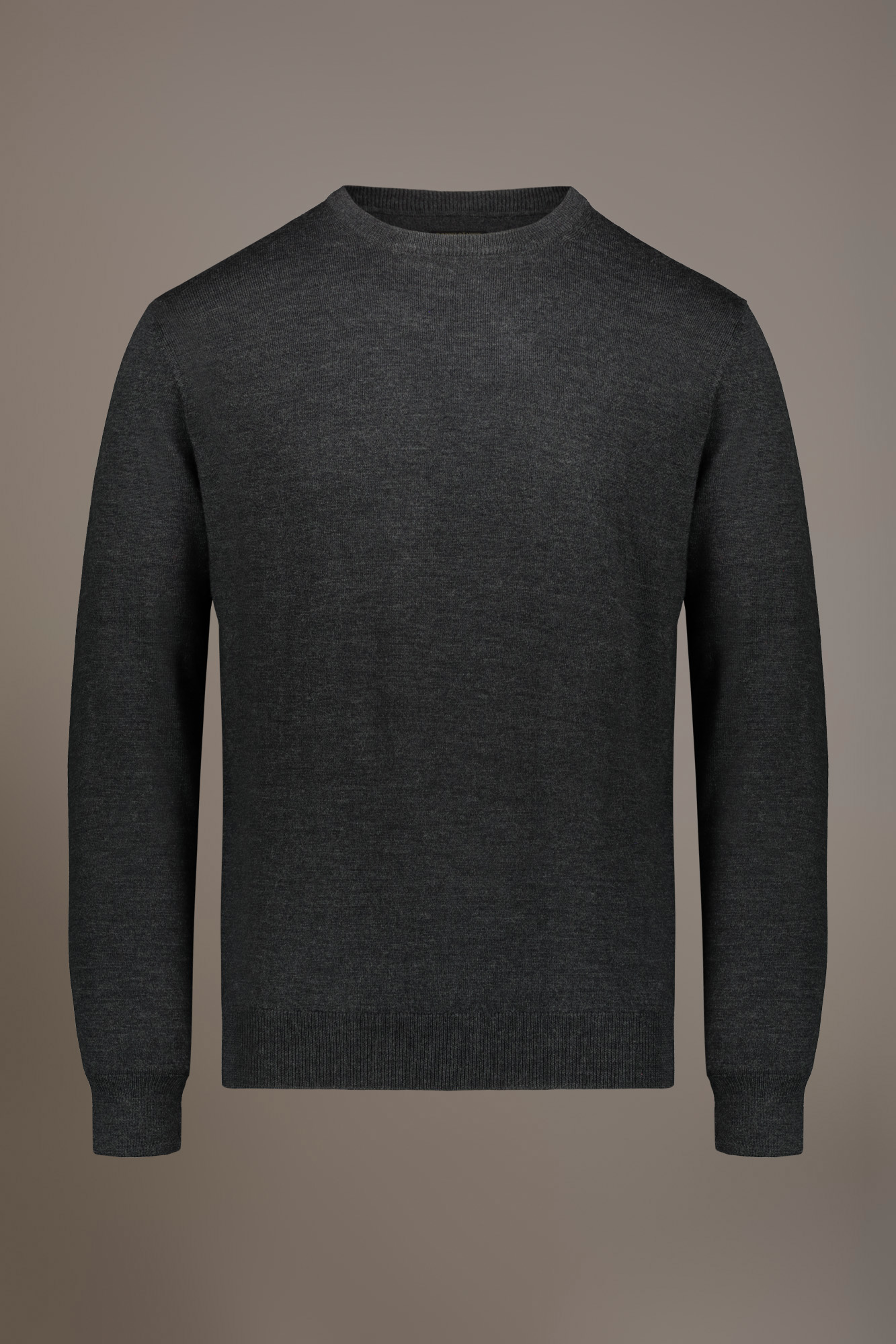 Round neck 100% merino wool sweater image number null