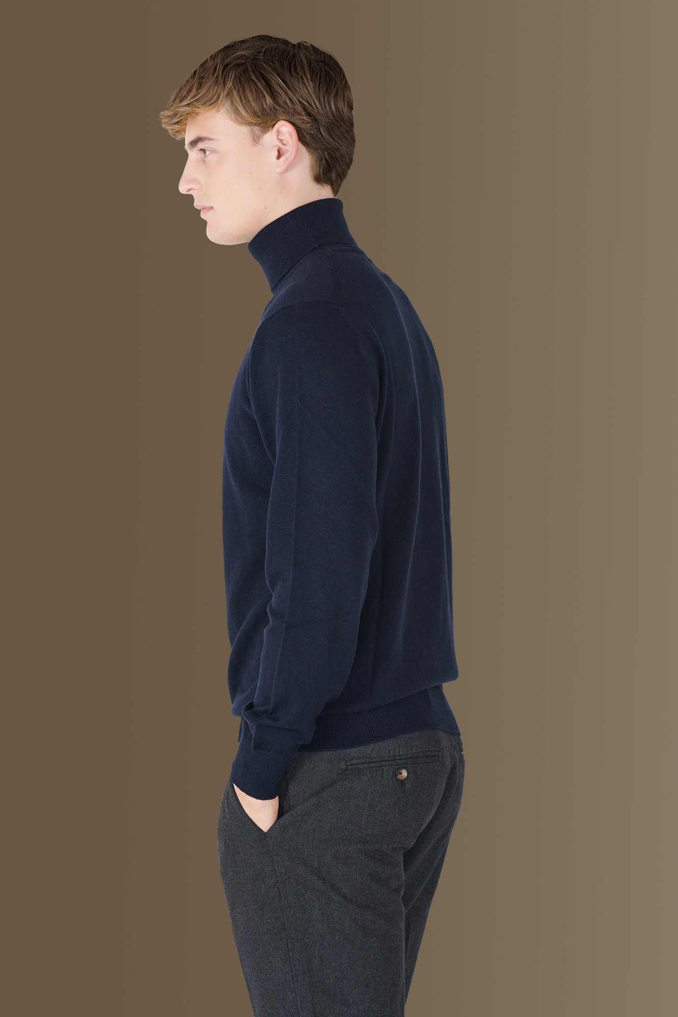 Turtleneck sweater in cotton- wool blend image number null