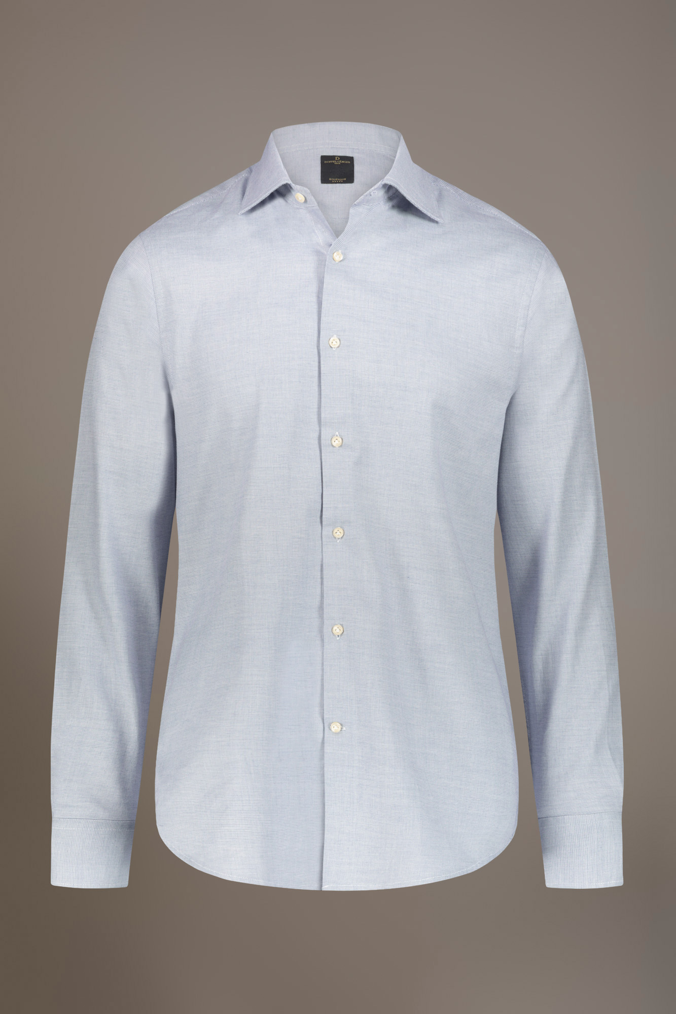 Camicia classica collo francese classic fit tessuto tinto filo armaturato image number null