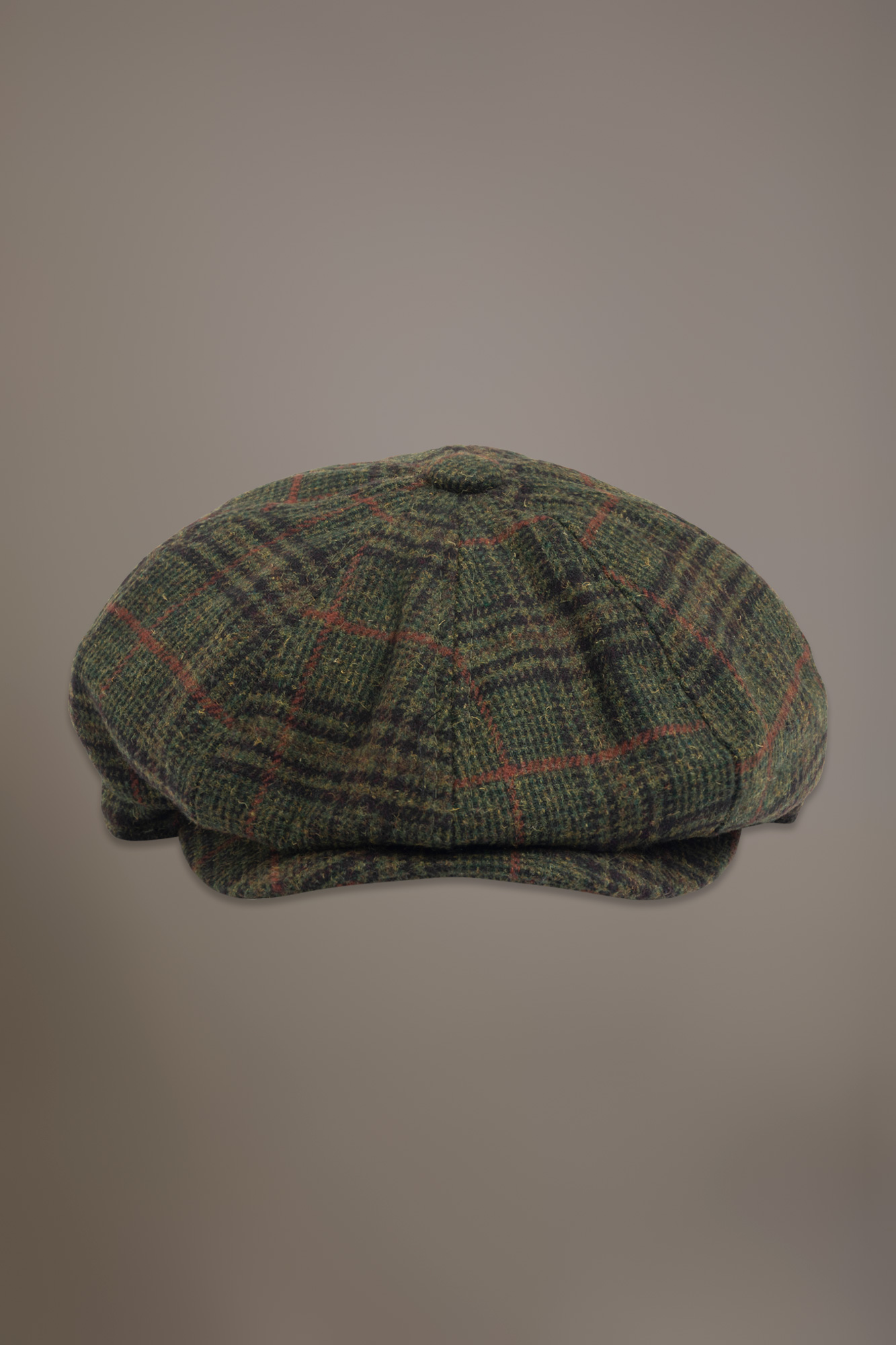 Check design wool blend newsboy hat image number null