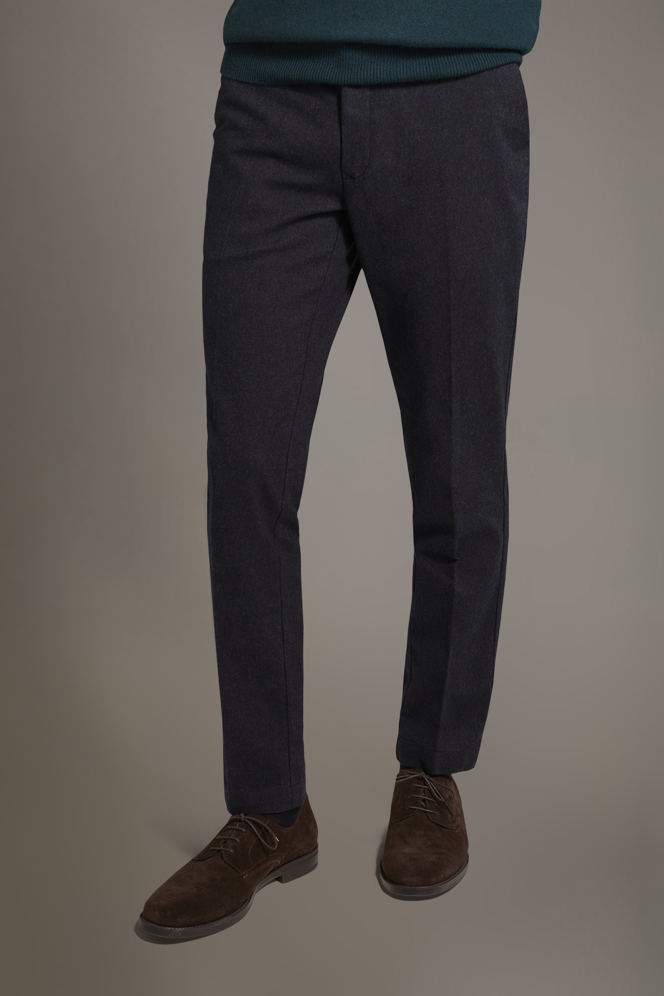 Pantalone chino regular fit tessuto tinto filo melange twill image number null