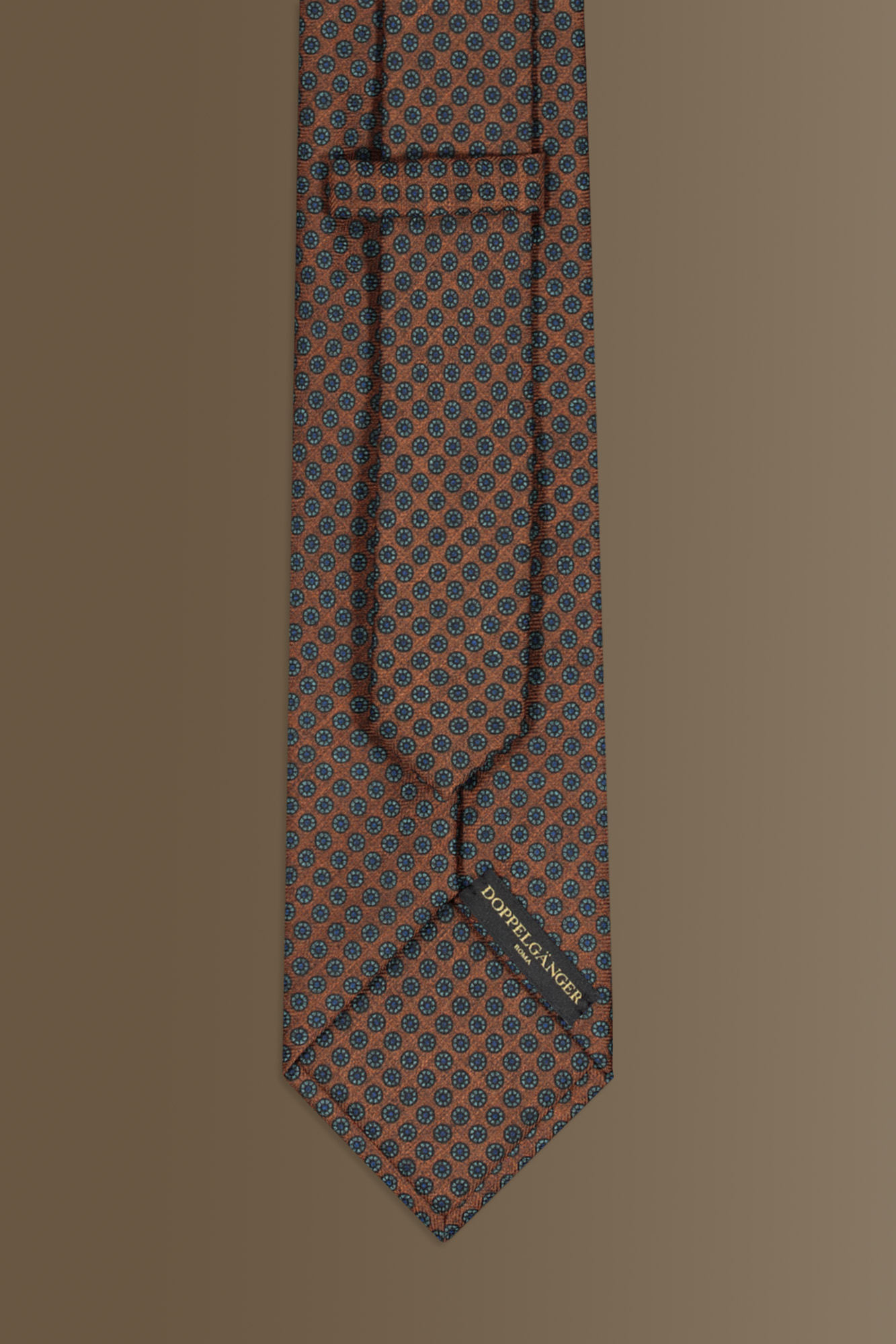 Cravatta uomo brown fantasia con tessuto effetto lana image number null