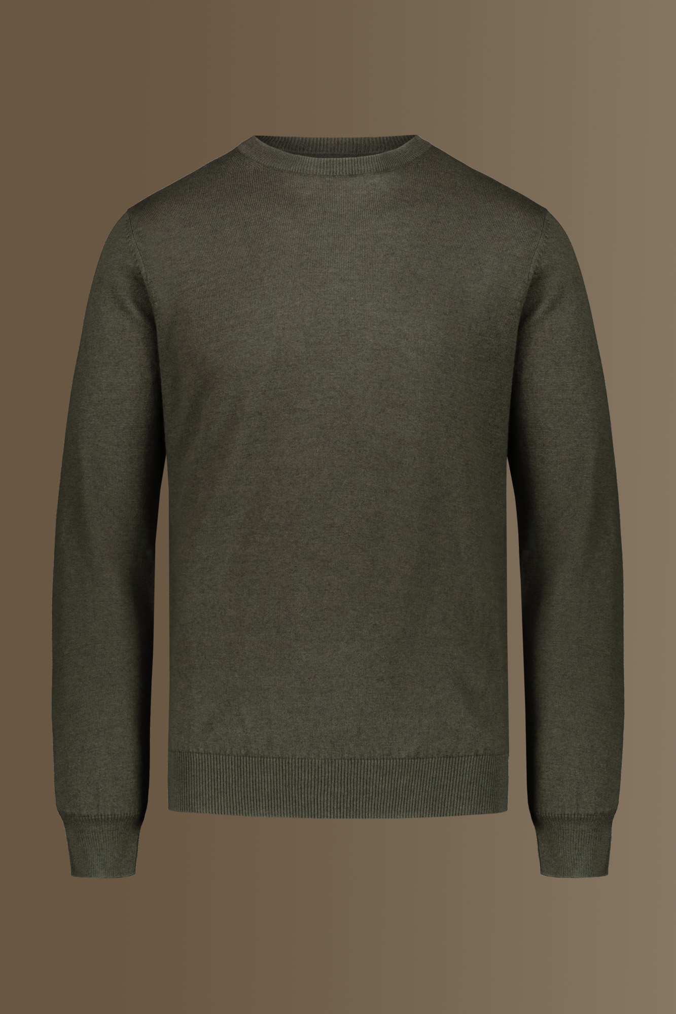 Maglia giro collo misto lana e cotone image number null