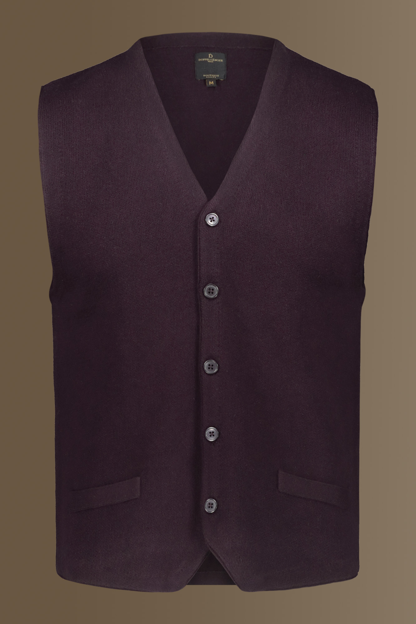 Gilet monopetto in maglia misto lana e cotone image number null