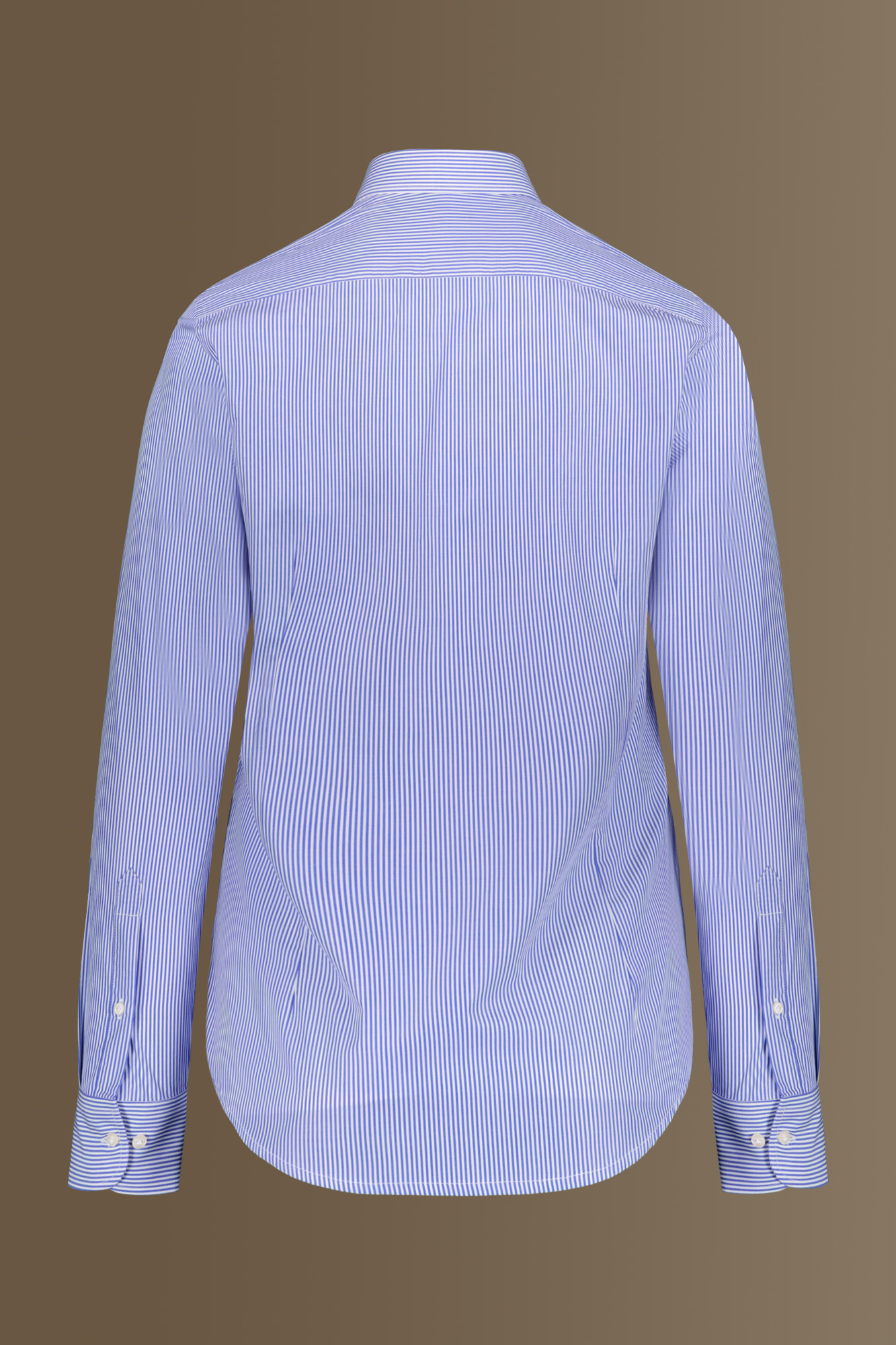 Camicia classica uomo collo francese 100% cotone tinto filo a righe bicolori image number null