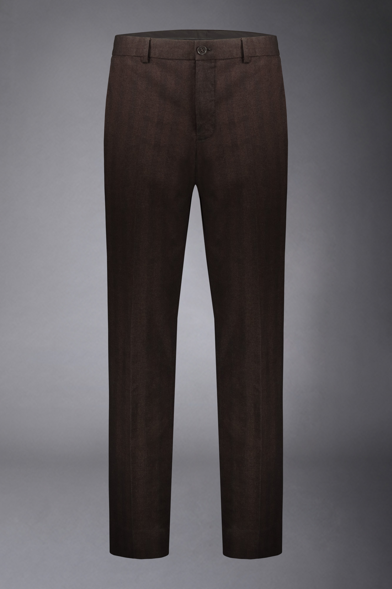 Pantalone uomo senza pinces in cotone stretch tessuto lavato disegno herringbone regular fit image number null