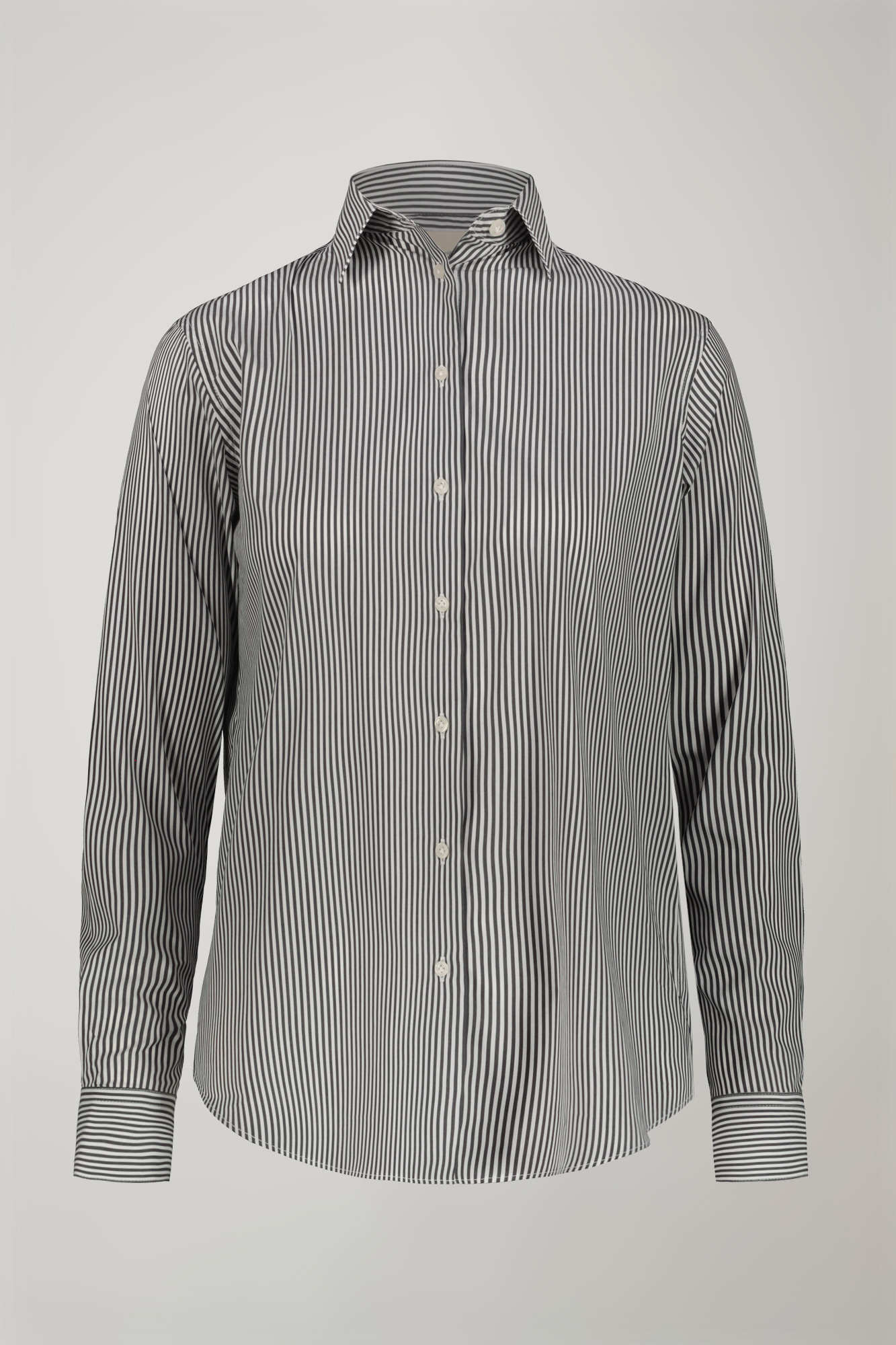 Women's classic striped stretch cotton shirt image number null